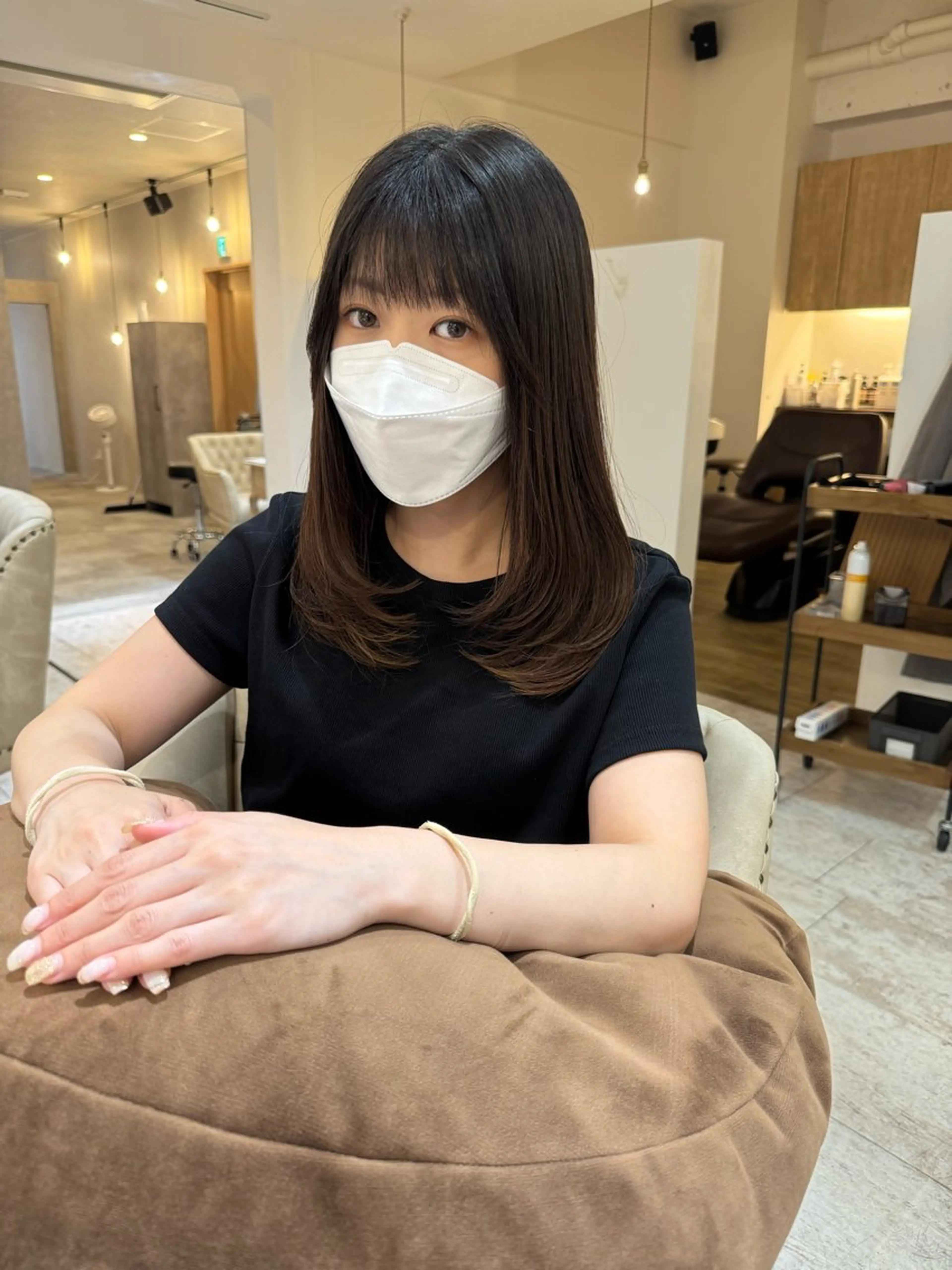 セミロング カット ヘアカラー トリートメント aqush所属・仲井 康己のヘアスタイル