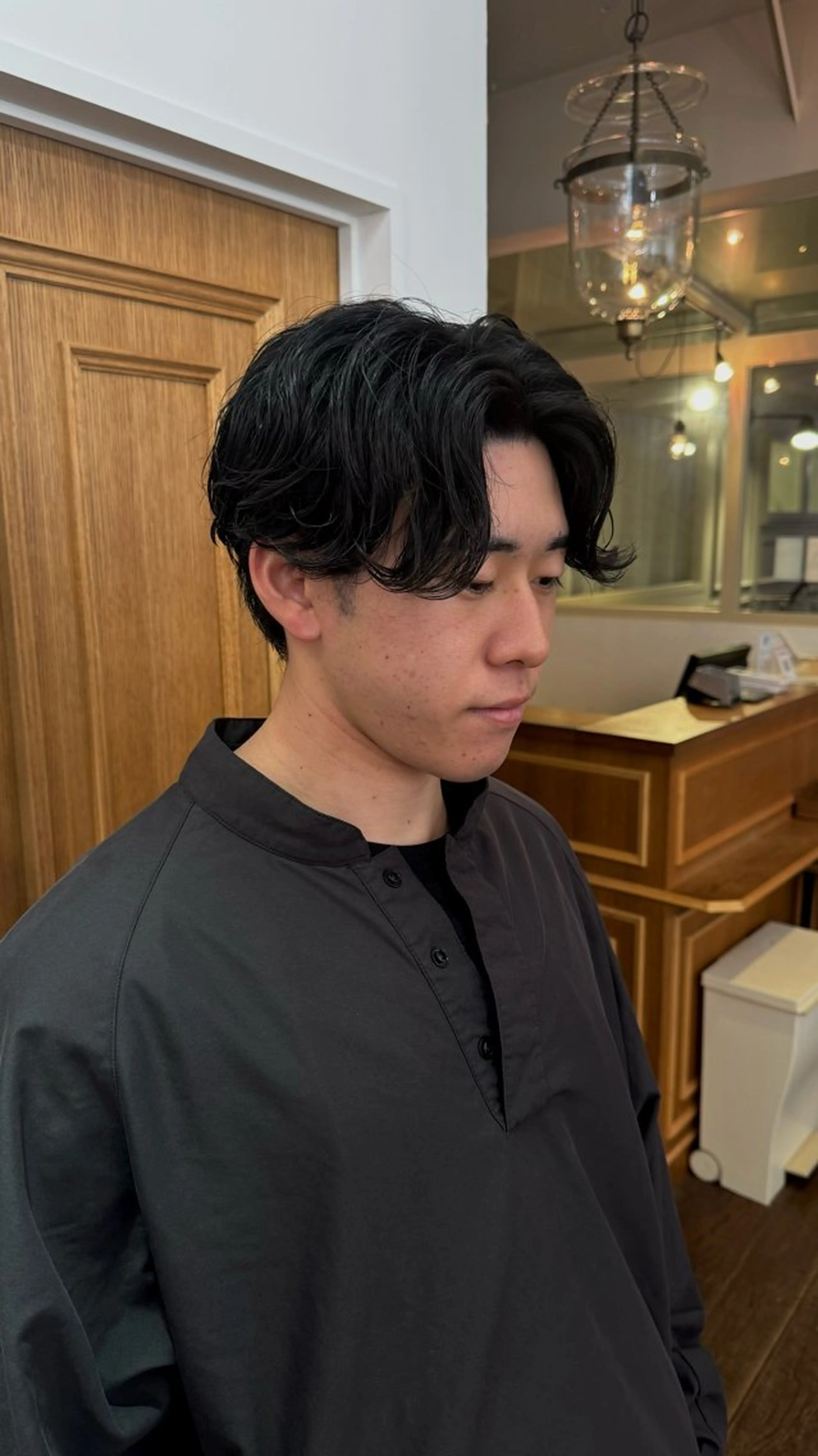 ショート メンズ センターパート カット パーマ MAKE'S所属・石坂 暢大のヘアスタイル