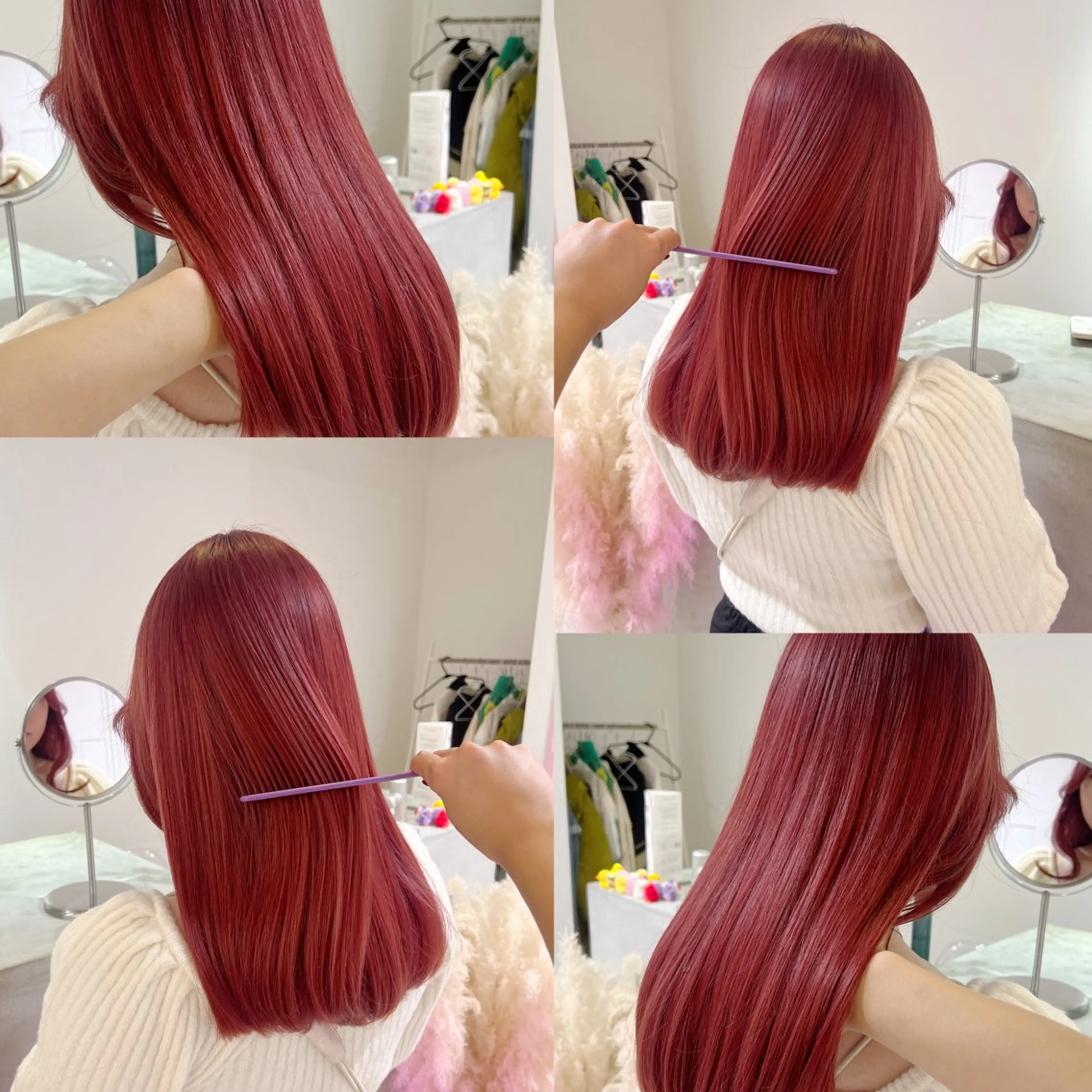 セミロング カラー ヘアカラー トリートメント 🎀ダブルカラー/ ピンク×ガーリー🎀のヘアスタイル