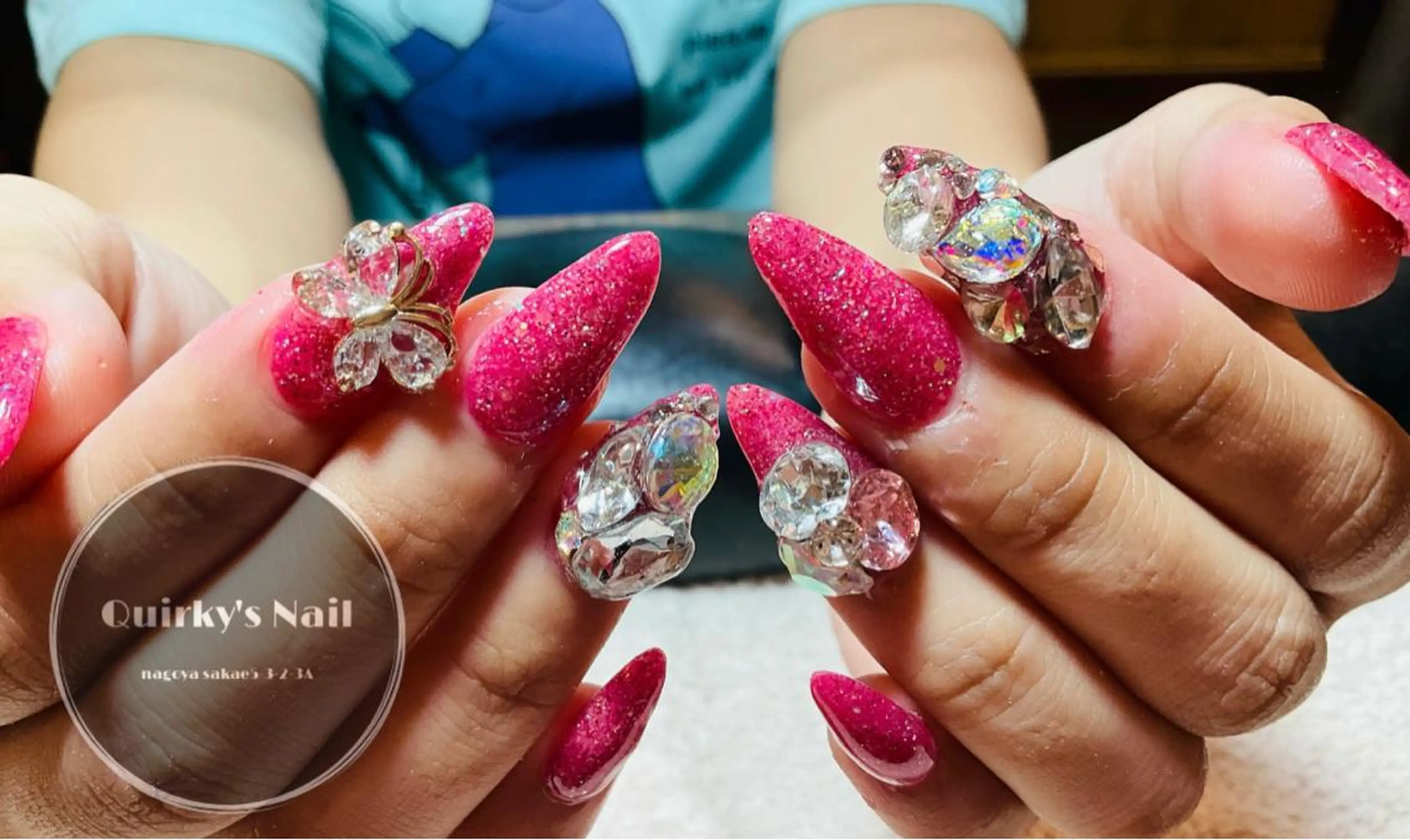 ネイル ラメ(グリッター) ピンク Quirky's Nail【栄店】のネイルデザイン