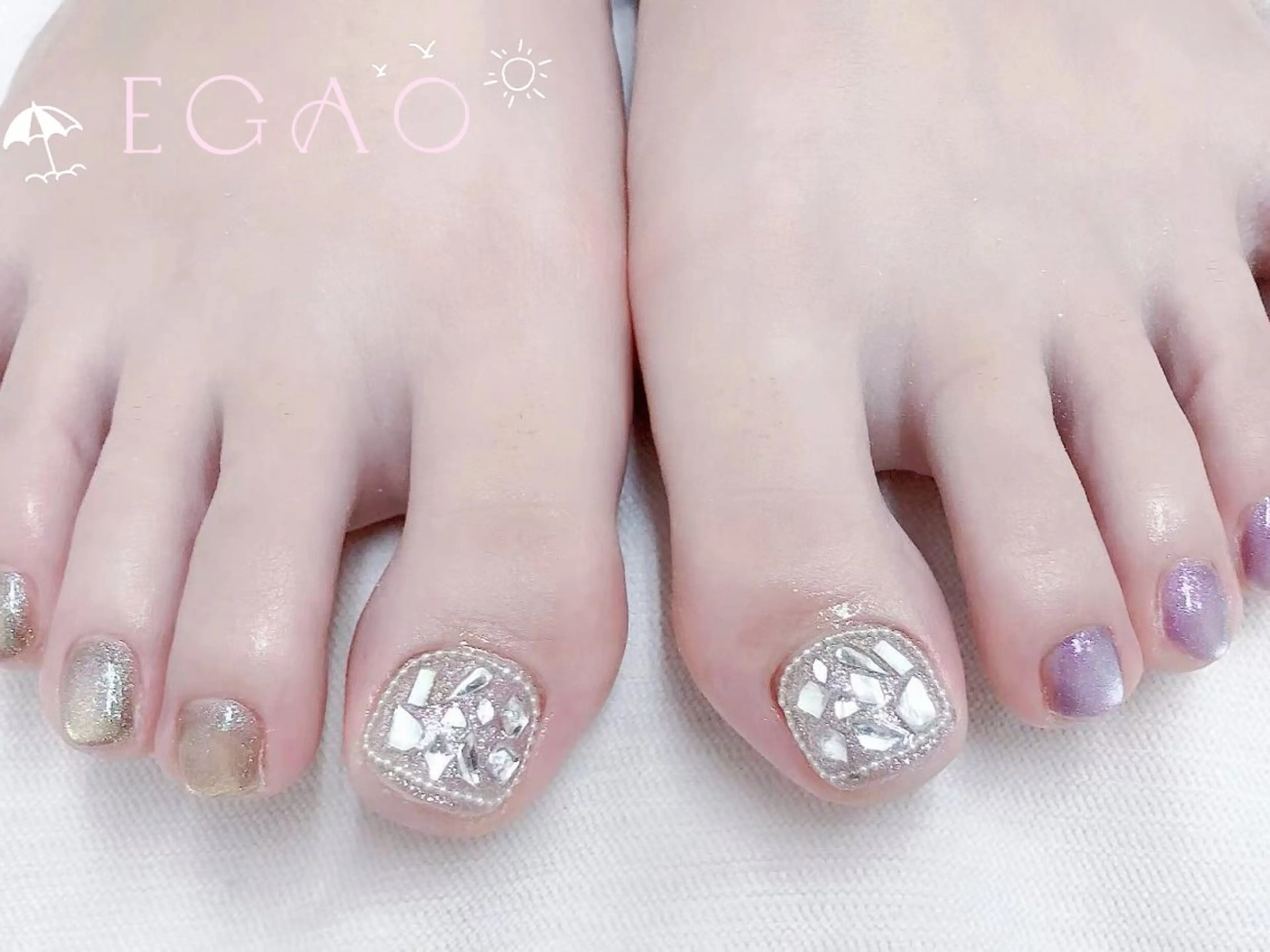 ネイル アートネイル フットネイル フレンチネイル ジェルネイル グラデーション Egao Nail Salonのネイルデザイン