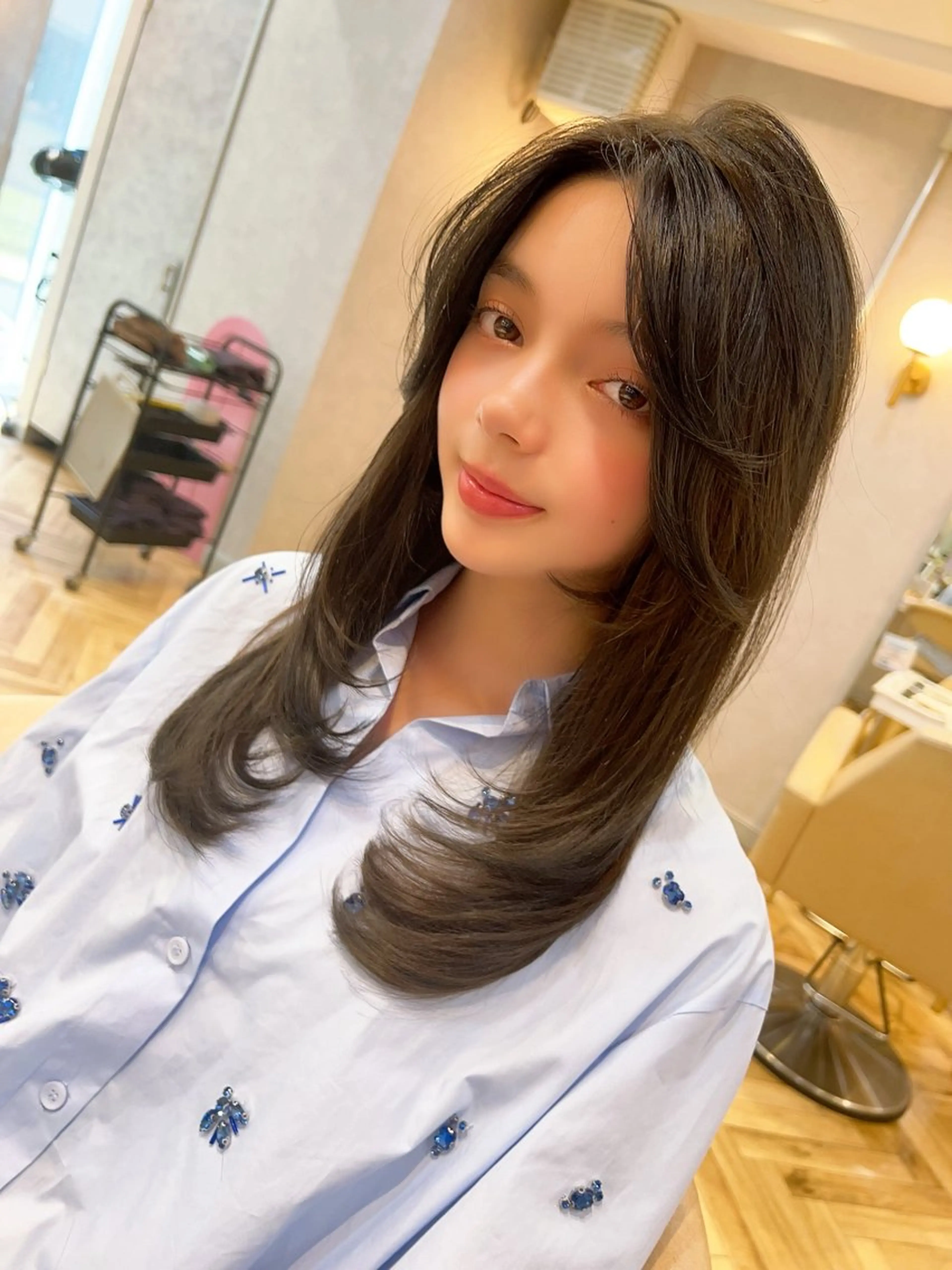 ロング カラー パーマ ヘアアレンジ メンズ キッズ ネイル マツエク・マツパ アイブロウ メンズブリーチ メンズハイライト メンズ韓国風 ベージュカラー ブリーチ 平川 友理/韓国ヘア💘のヘアスタイル