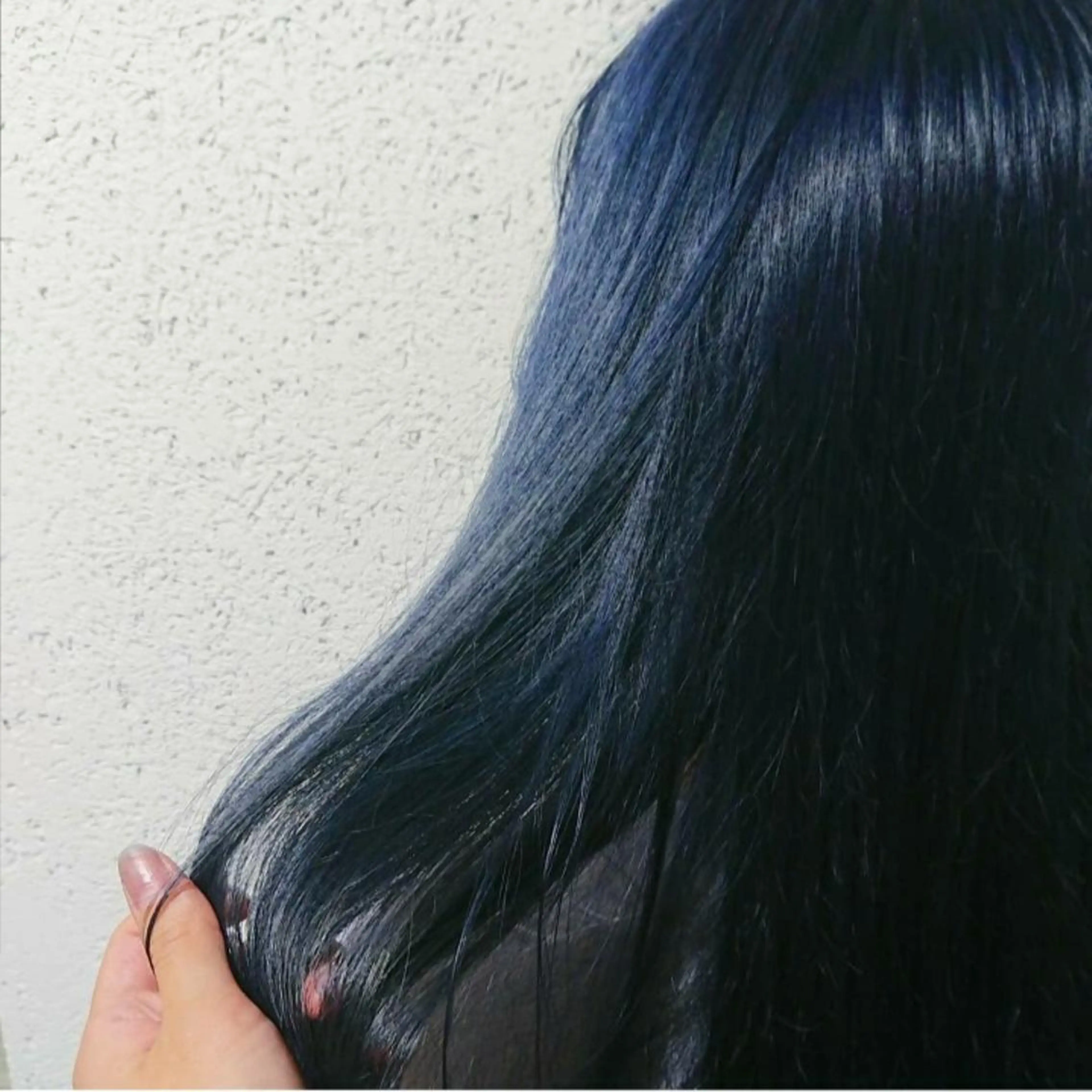 ロング カラー ヘアアレンジ 黒髪 ブリーチ ブルーカラー ブルーブラック ネイビーカラー カット ヘアカラー トリートメント かわい ゆうな 髪質改善/縮毛矯正のヘアスタイル