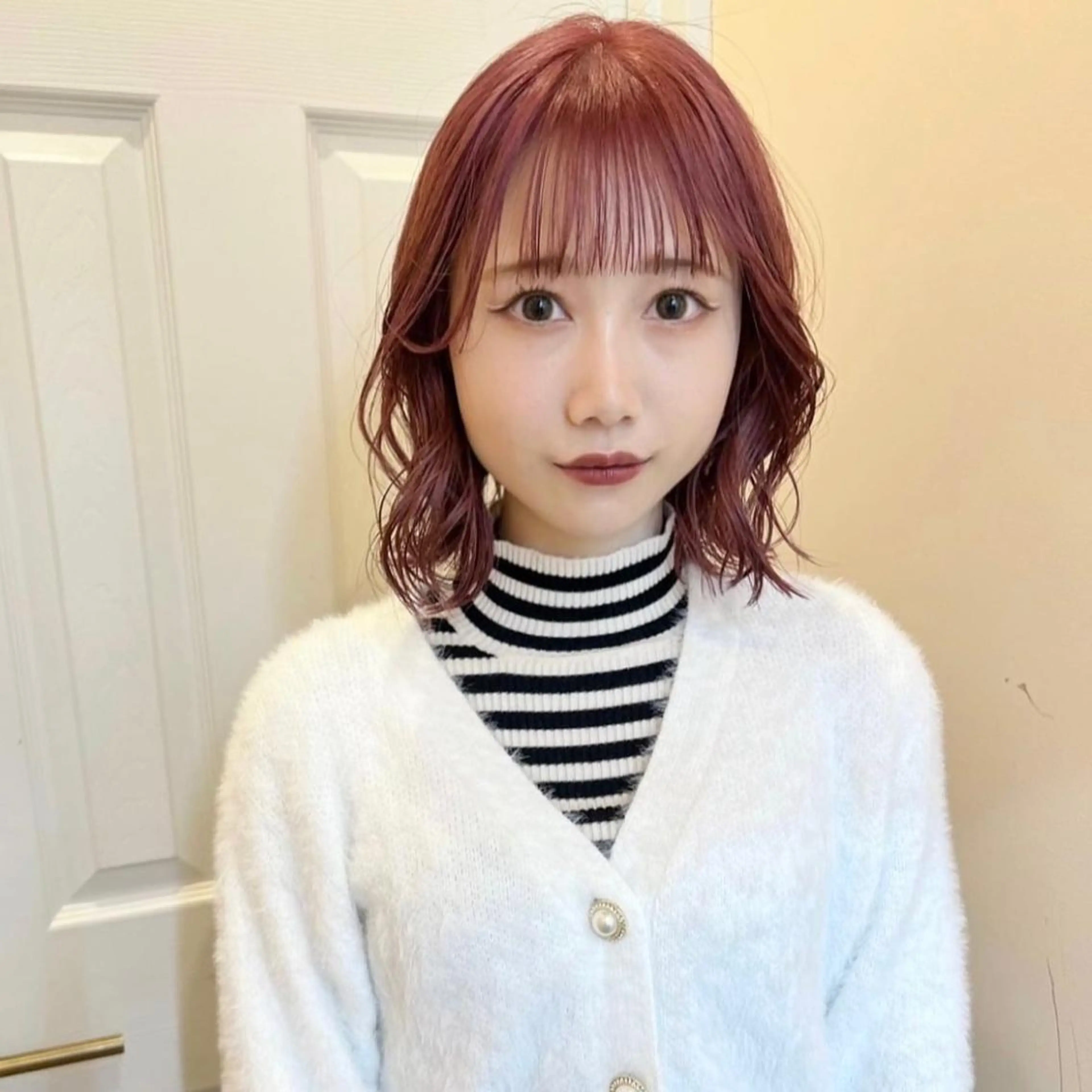 ミディアム カラー カット ヘアカラー arisa/暖色 /伏見/レイヤーのヘアスタイル