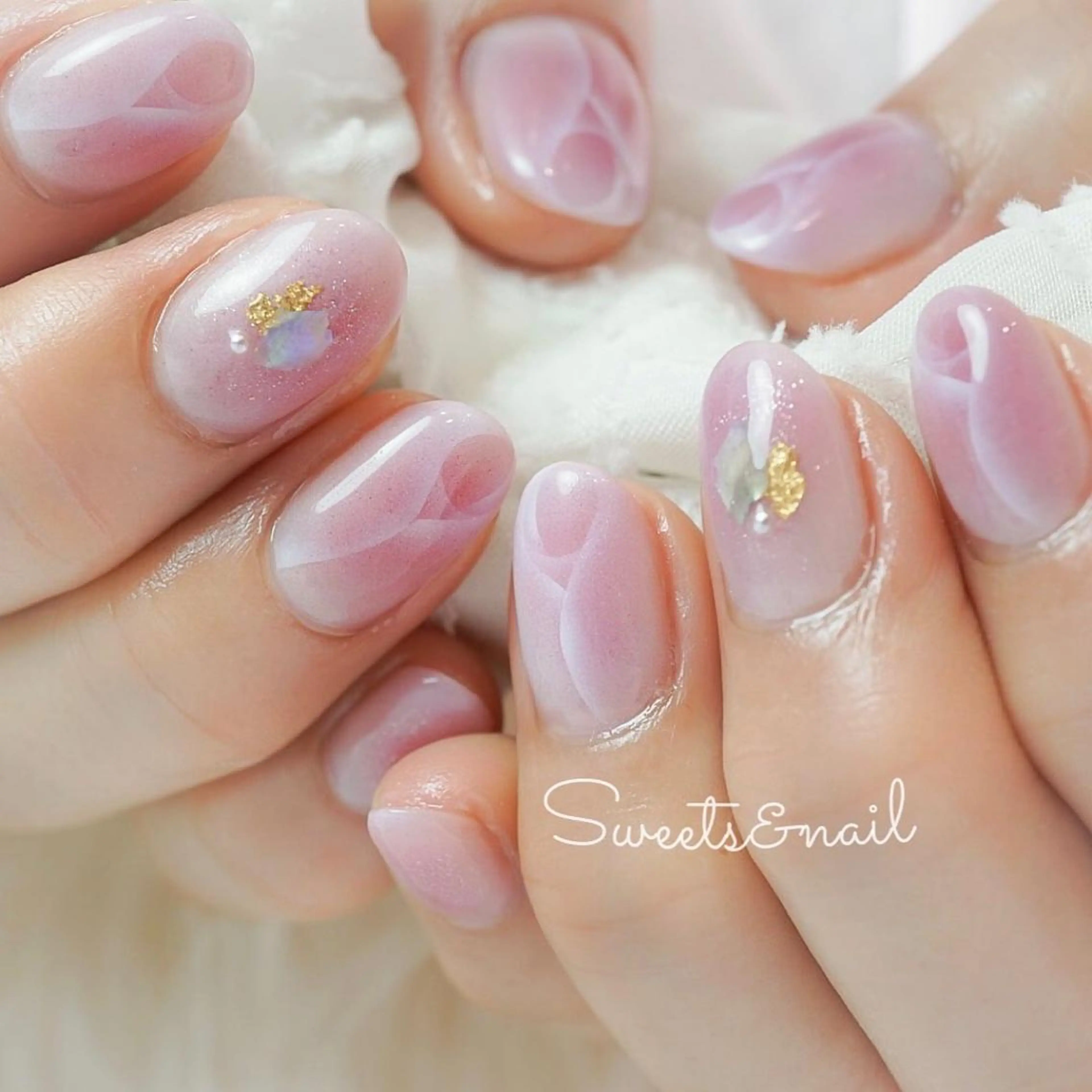 ネイル チークネイル フラワーネイル ジェルネイル ピンク 春ネイル Sweets &nailのネイルデザイン