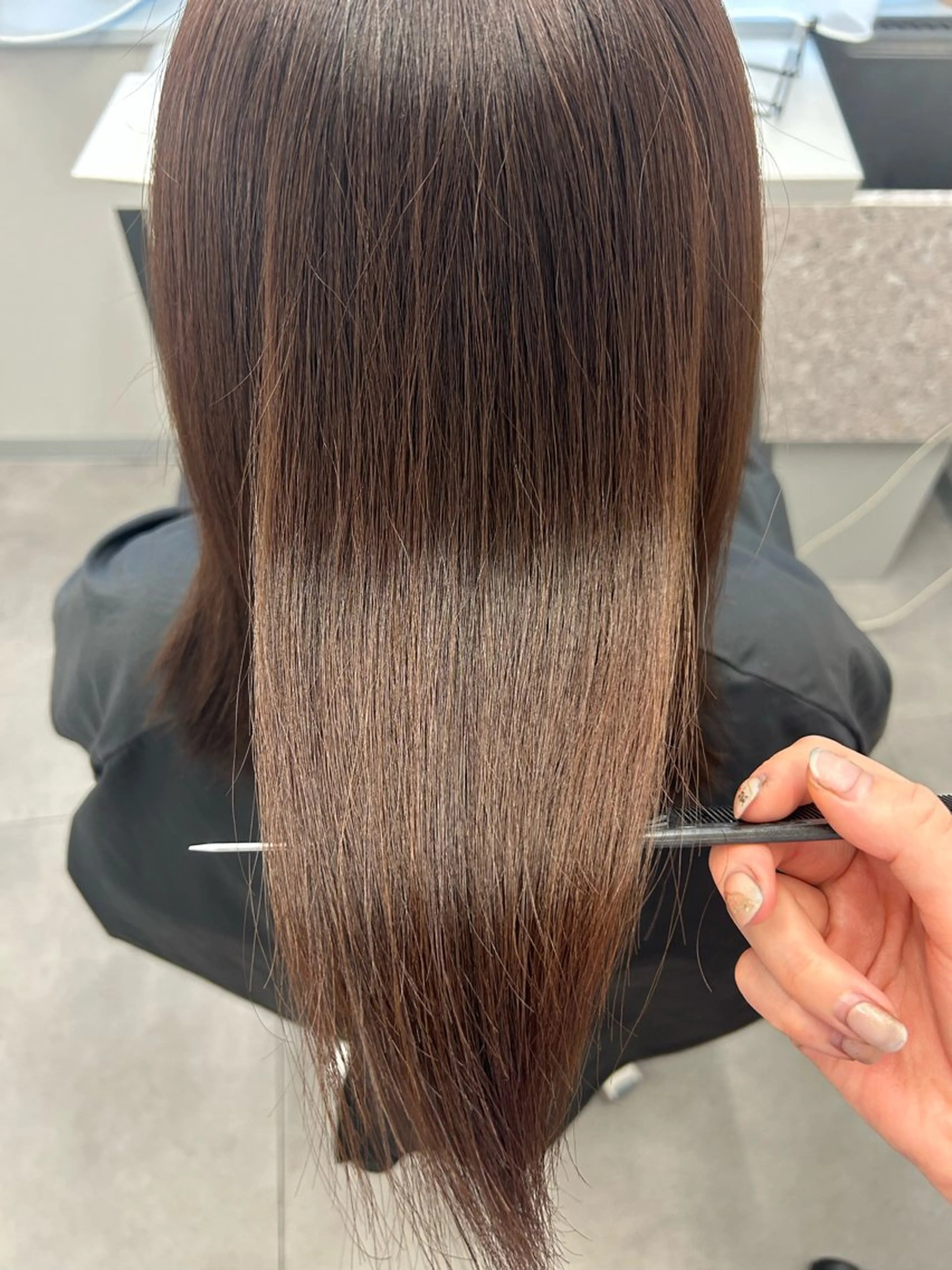 ミディアム カラー ブラウンカラー マロンブラウン トリートメント ヘアカラー トリートメント 🤍MIREA🤍 tocca茨木店のヘアスタイル