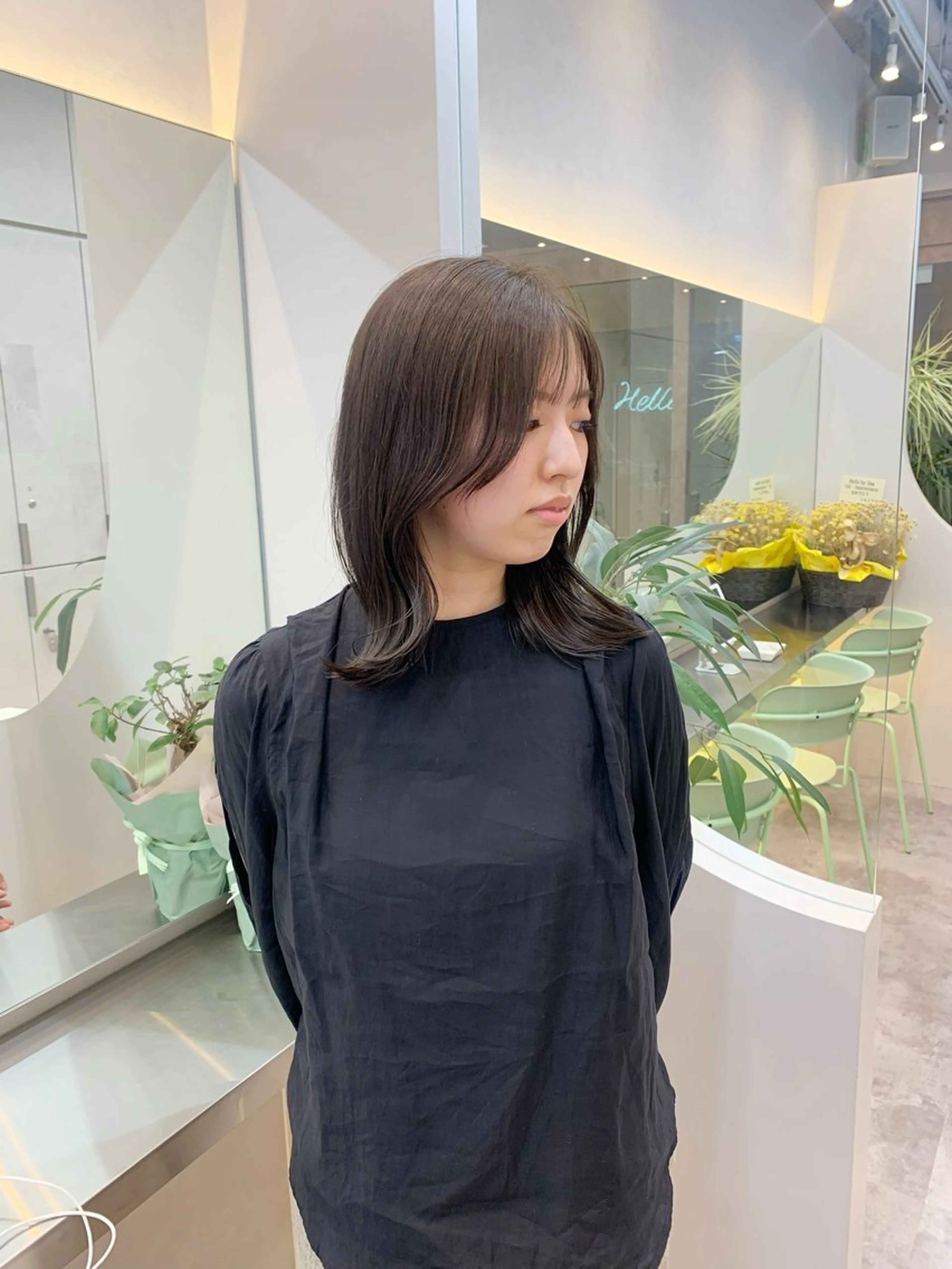 ミディアム くびれヘア カット ヘアカラー トリートメント Hello by Sea所属・レイヤー/ボブ/艶髪 /顔周り/伊藤　勇司のヘアスタイル