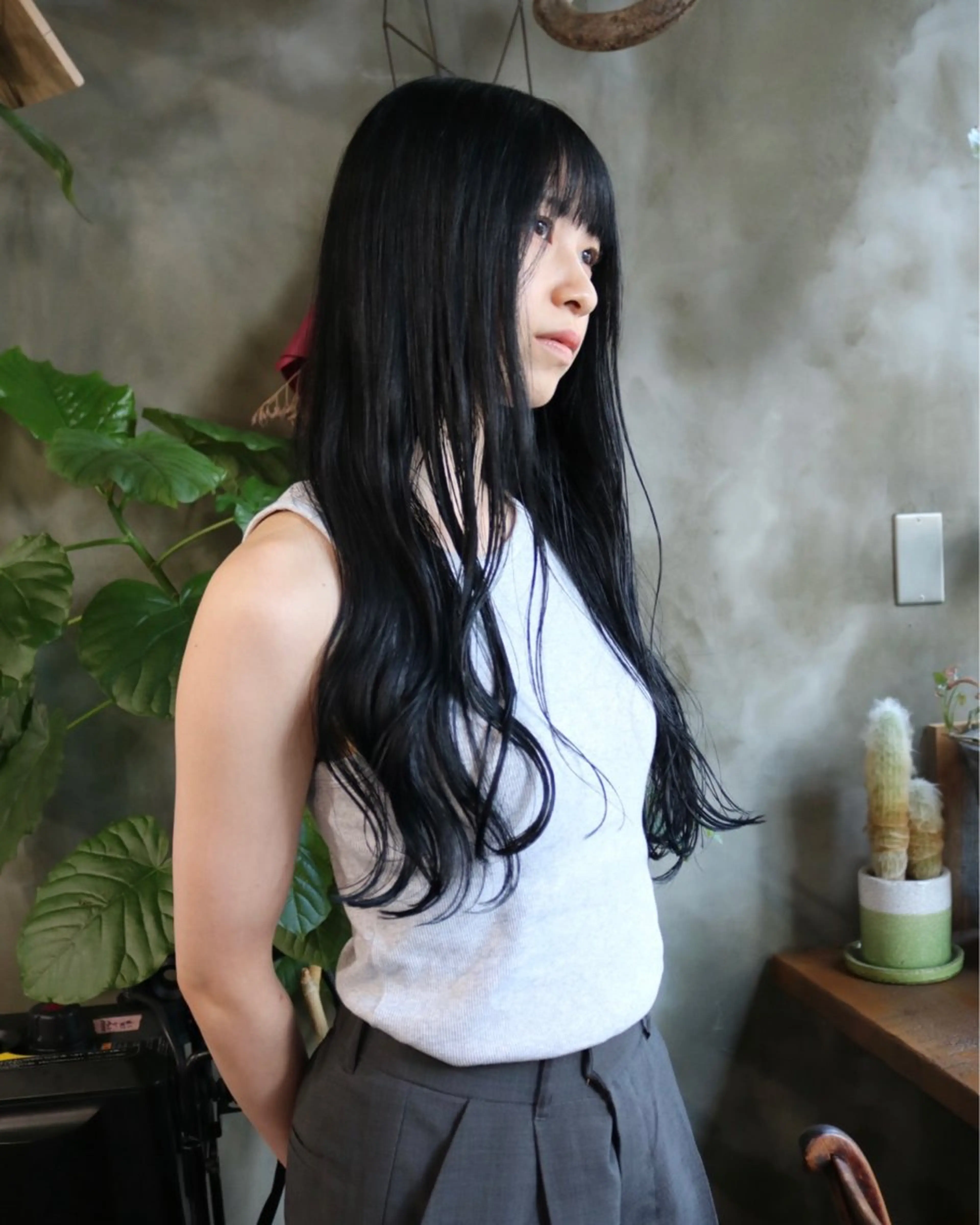 ロング カラー カット ヘアカラー トリートメント 木村陸弥 透明感/赤み消しのヘアスタイル