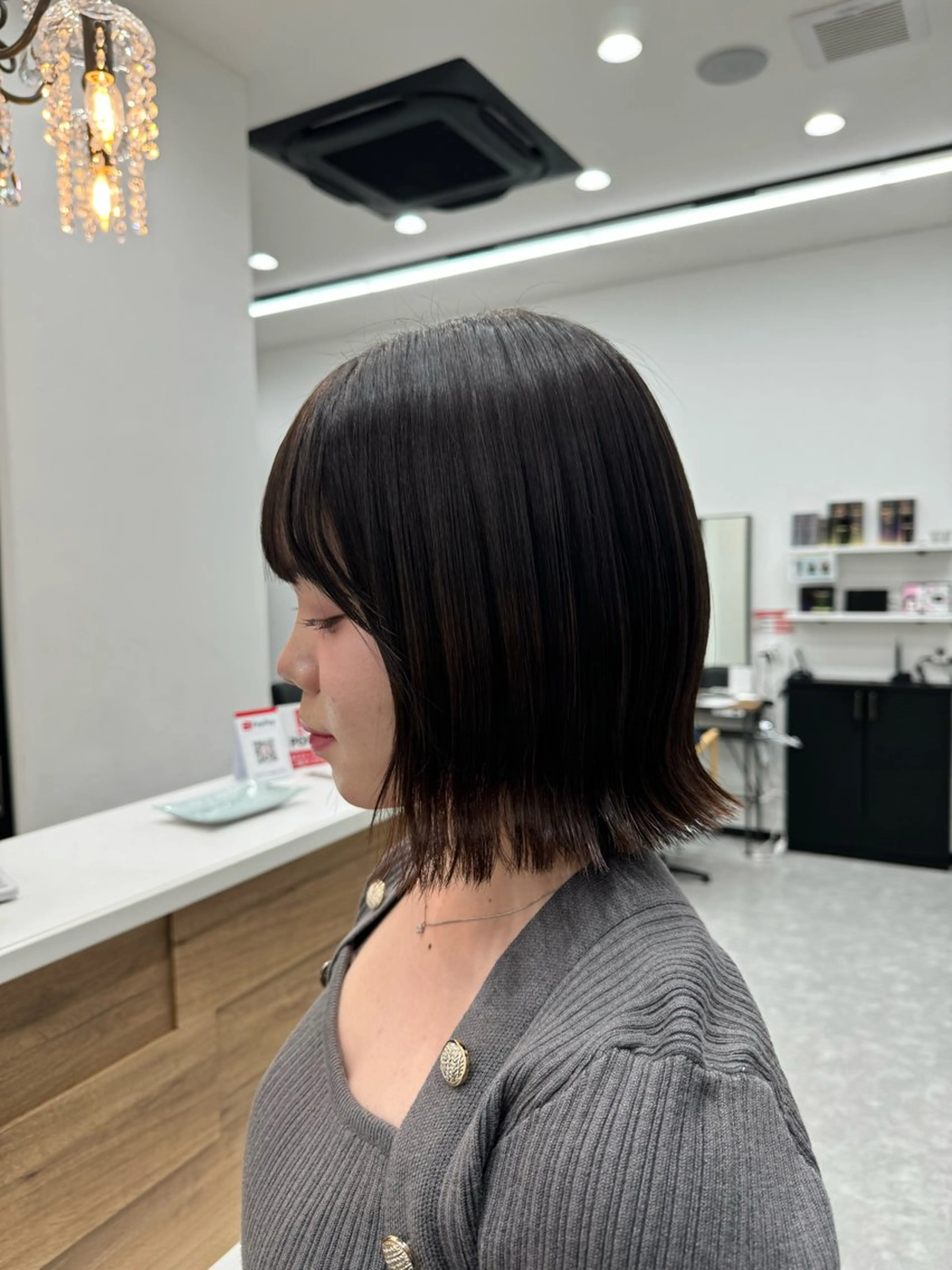 ミディアム 外ハネヘア 𝘀𝗮𝗲/柏の葉 / パーマモデルのヘアスタイル