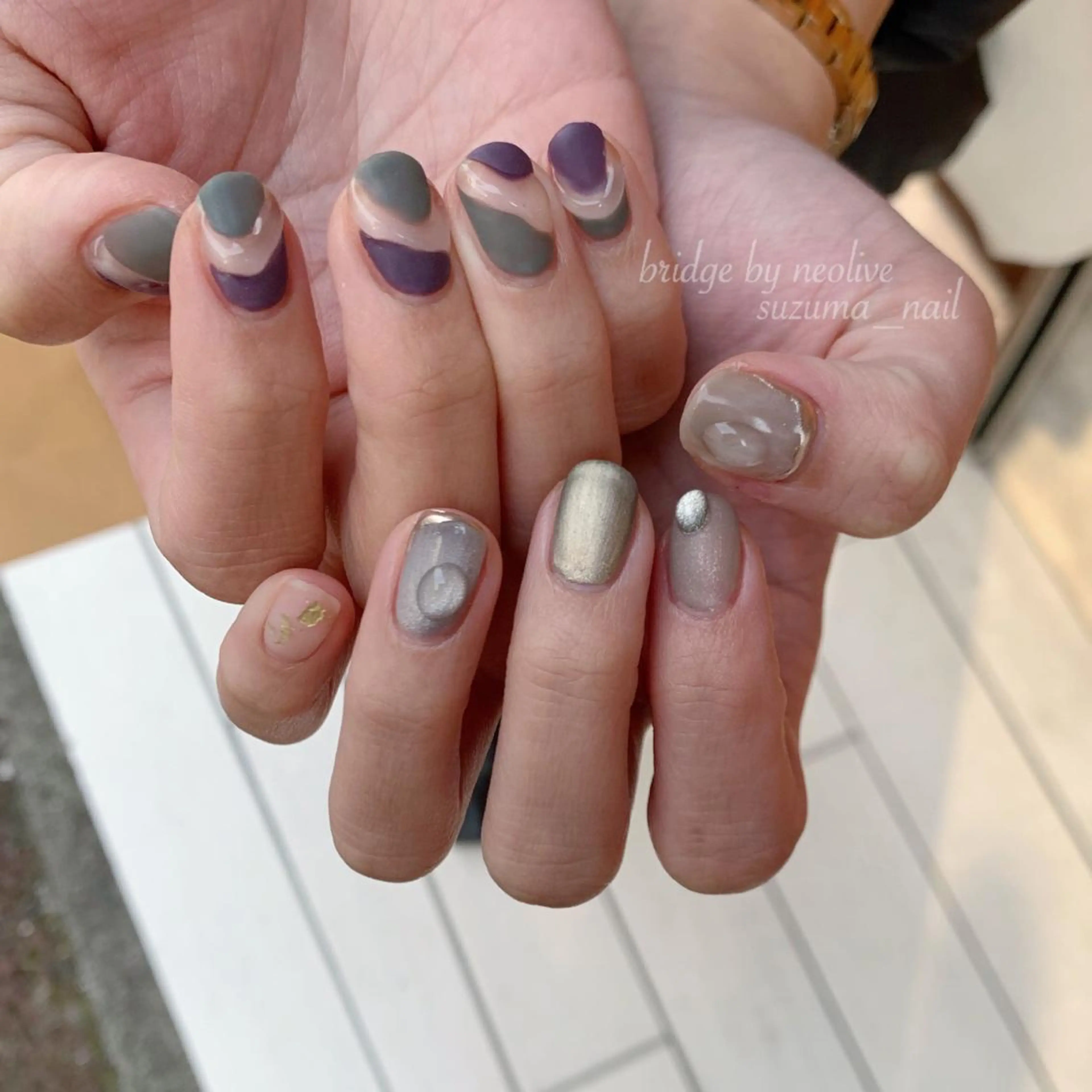 ネイル マグネットネイル 持ち込み ニュアンスネイル ハンドネイル 鈴木 まゆのネイルデザイン