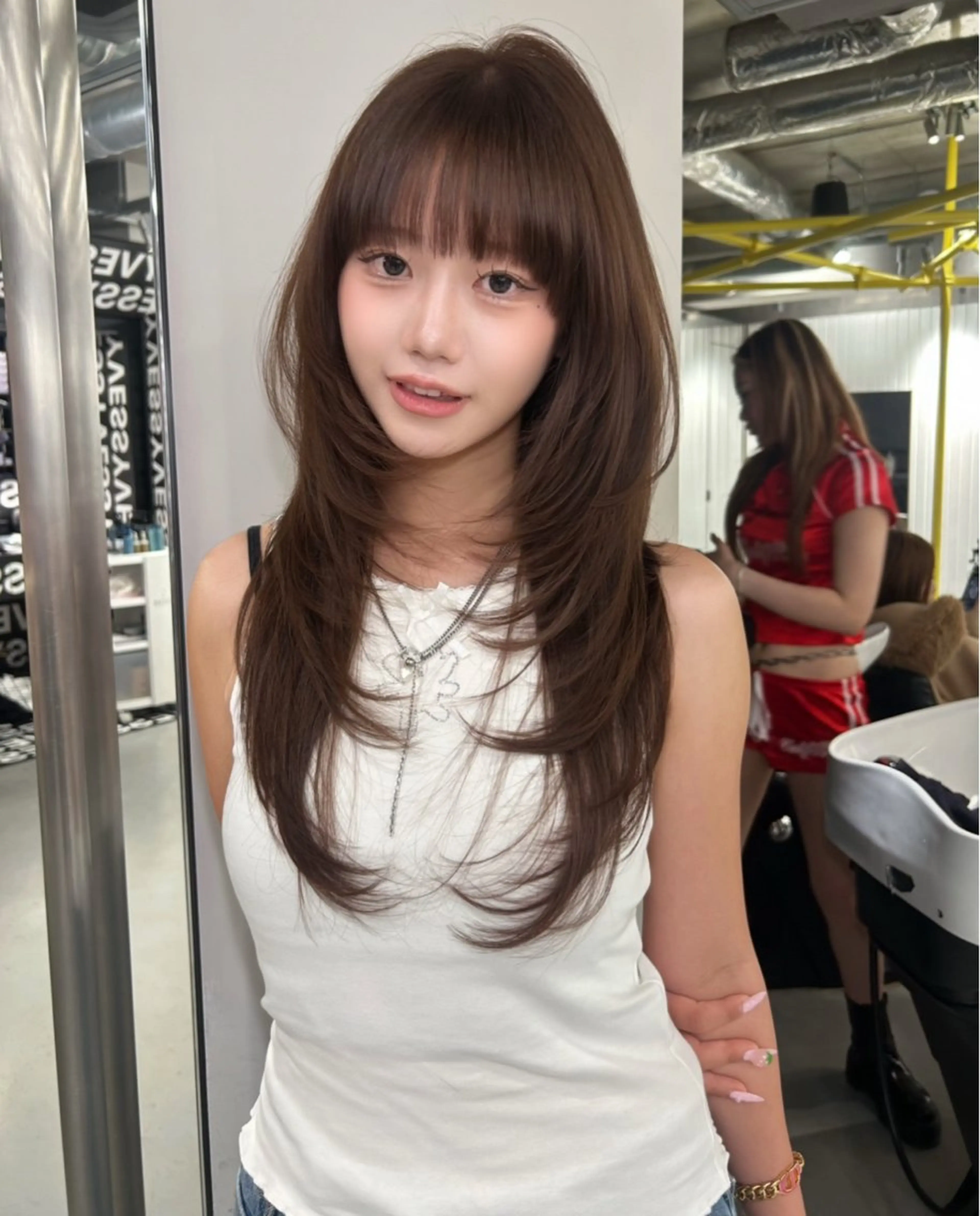 ロング カラー ヘアアレンジ ダブルカラー yoko/レイヤー カット/艶カラーのヘアスタイル