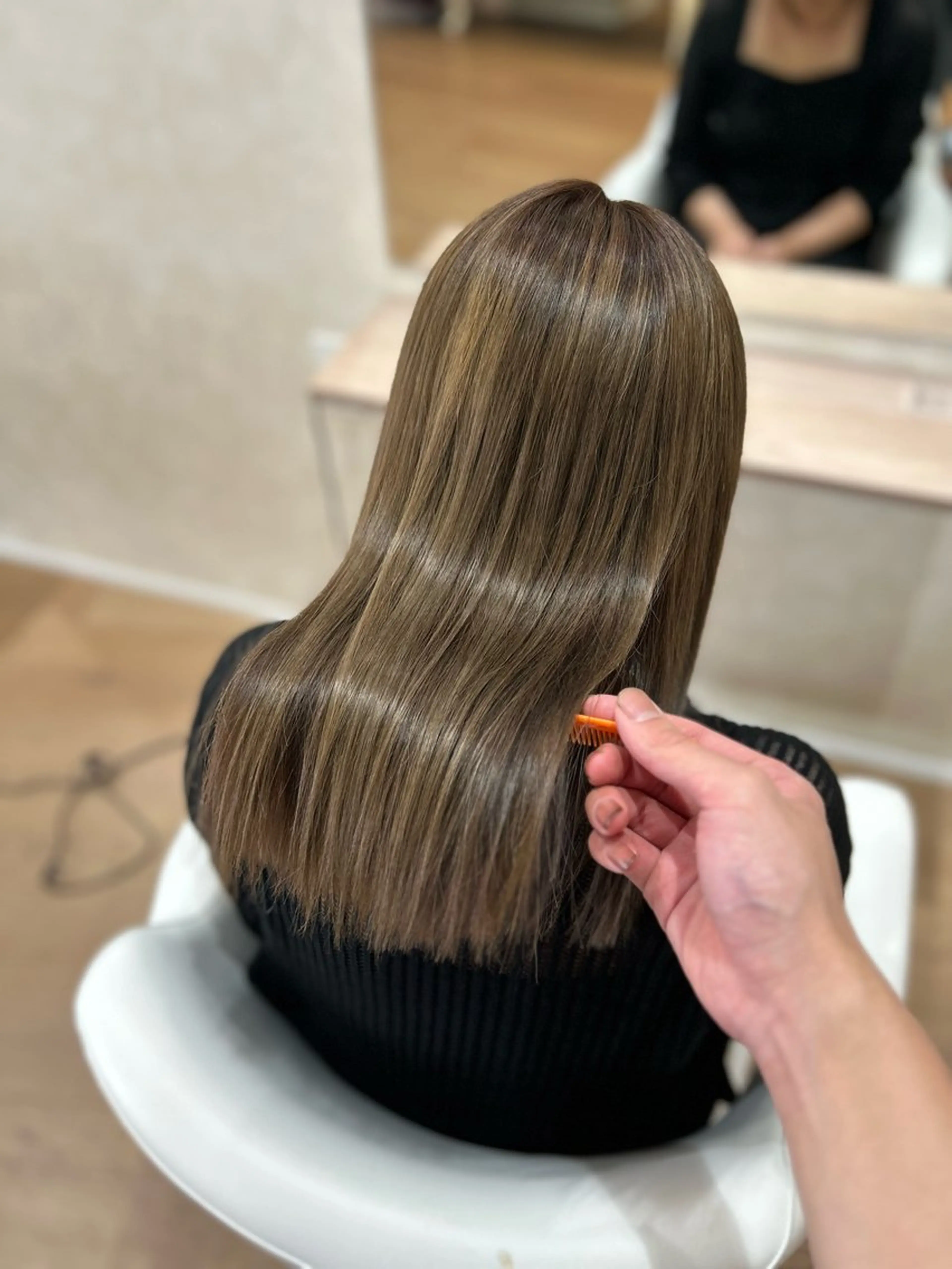 セミロング カット ヘアカラー トリートメント 阿倍野/髪質改善 /縮毛矯正/坪田幸広のヘアスタイル