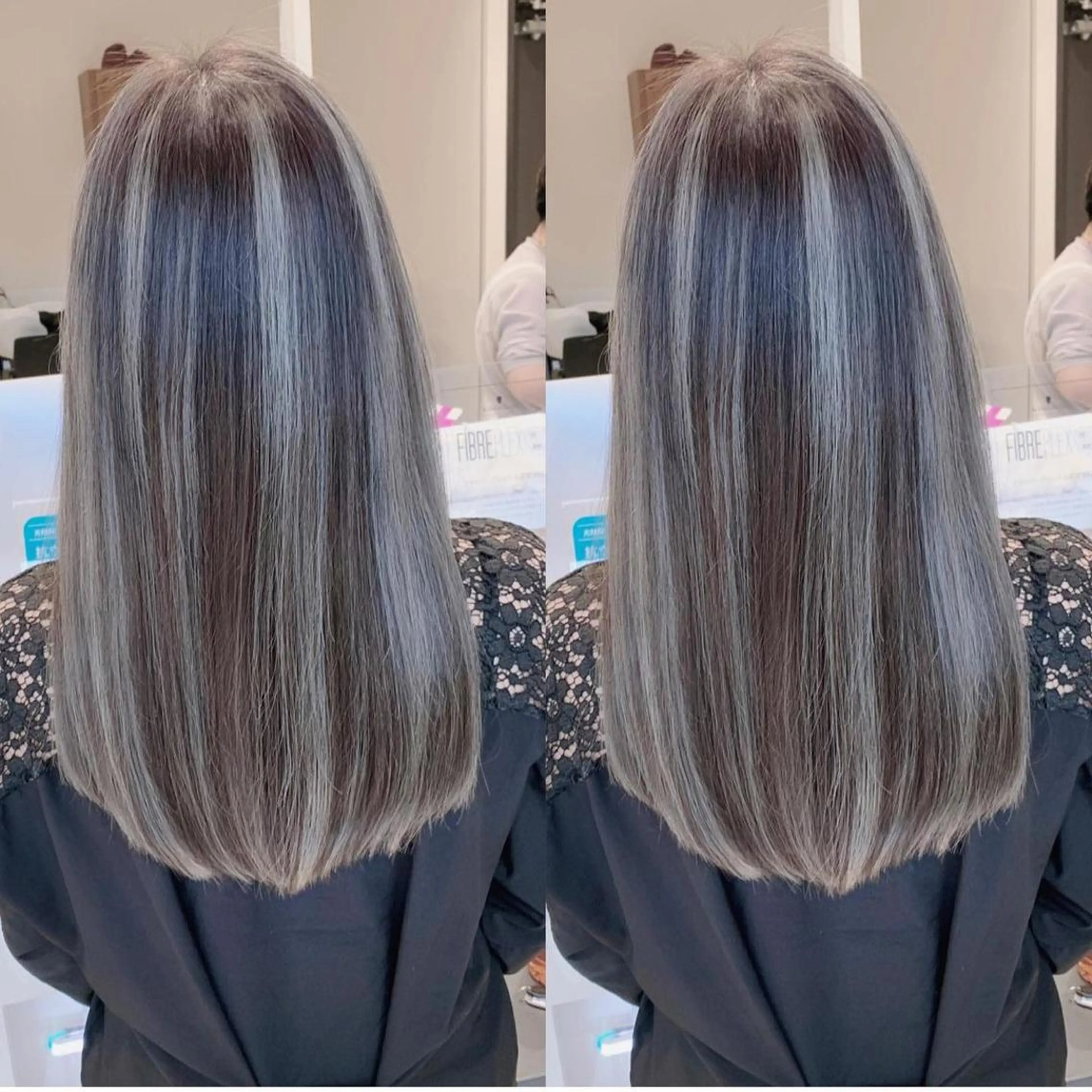 ロング カラー ブリーチ ケアブリーチ ハイライトカラー インナーカラー ハイライト ヘアカラー オフホワイトアンドなんば所属・福西 洋斗のヘアスタイル