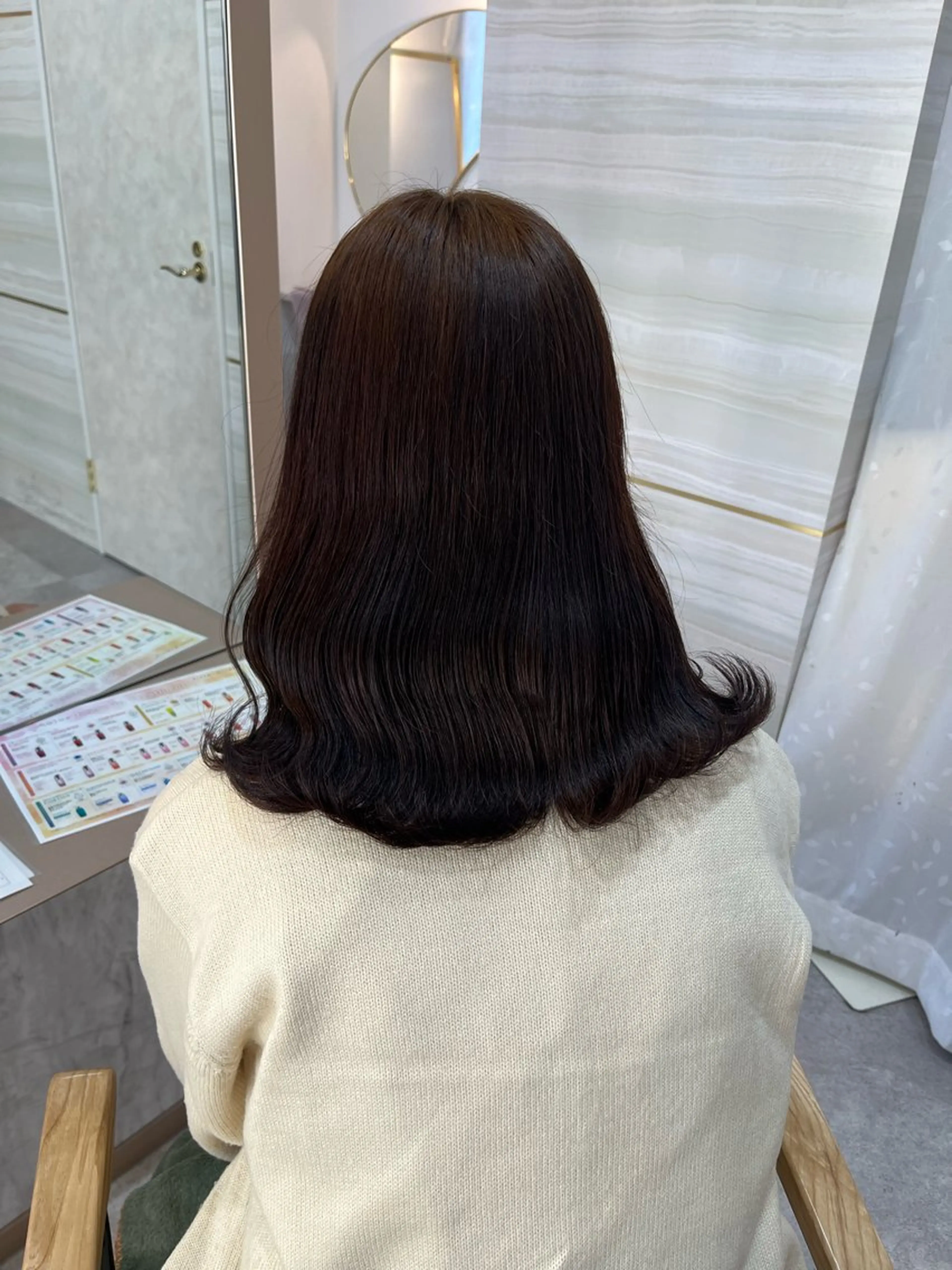ミディアム カラー ブラウンカラー ショコラブラウン トリートメント 💙Ami💙 elubylovisのヘアスタイル