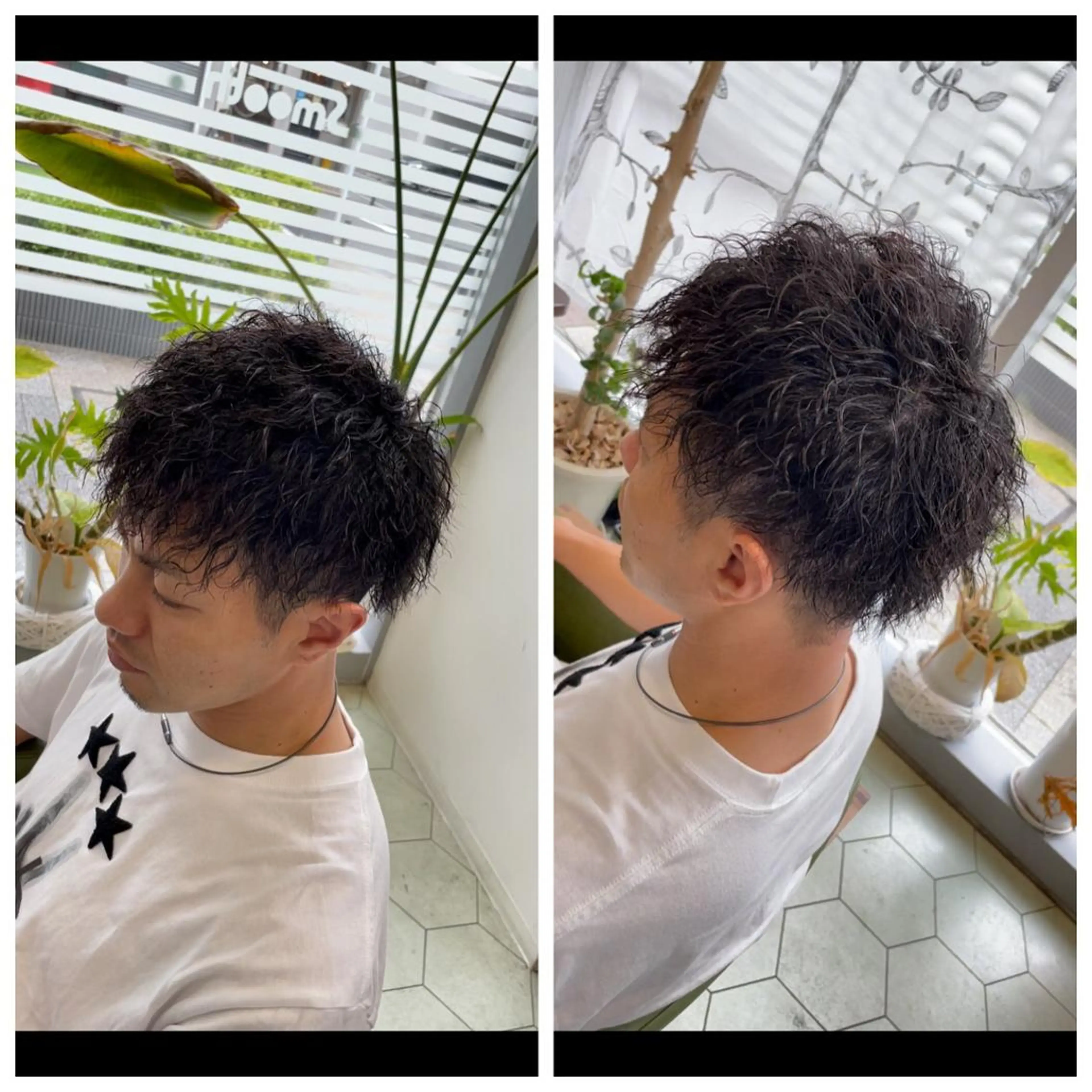 ショート パーマ メンズ メンズパーマ メンズツイストパーマ くせ毛 ツイストパーマ カット パーマ ヘアセット share salon　SCENA所属・堤太志 メンズパーマ特化のヘアスタイル