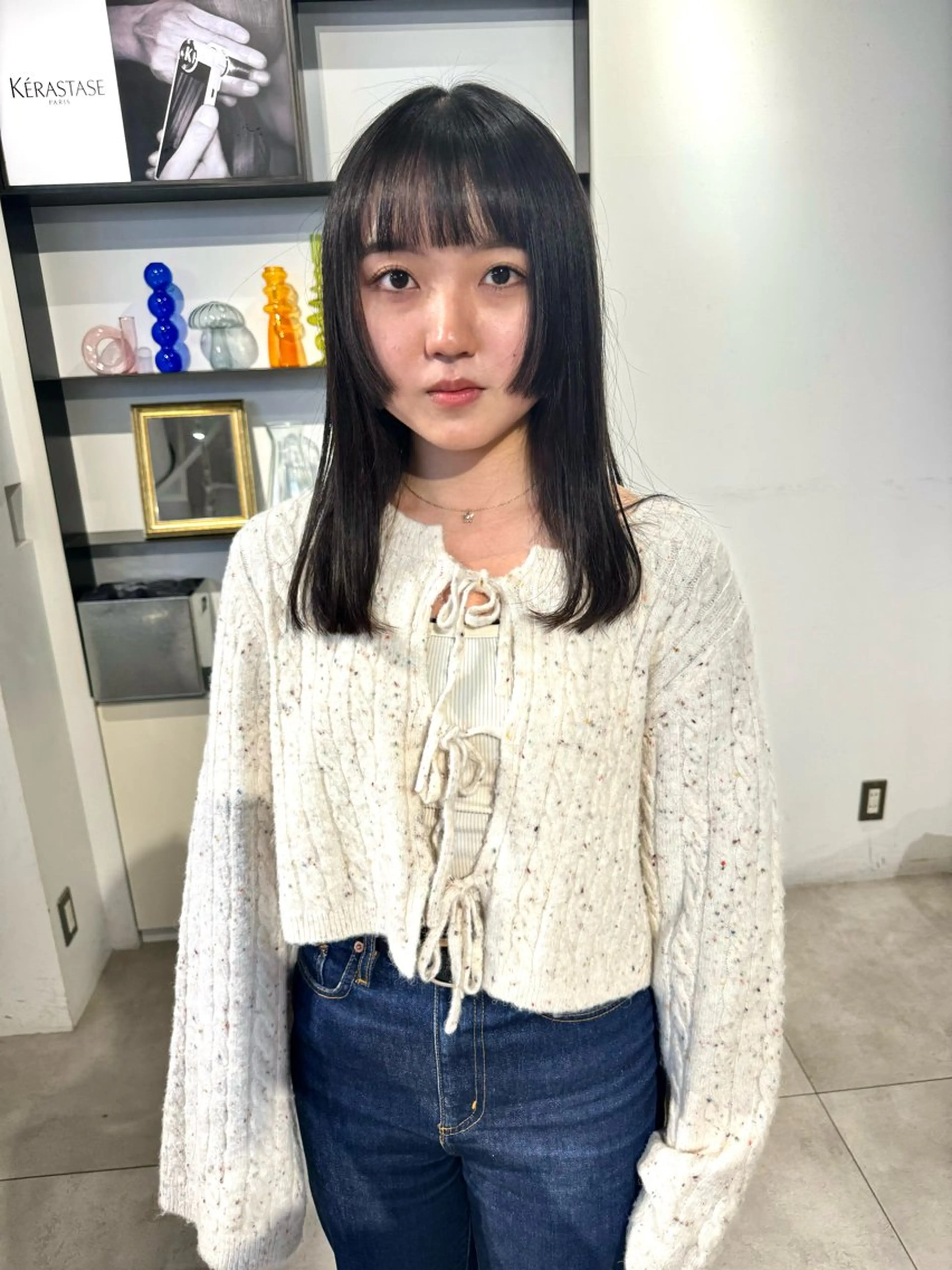 セミロング 姫カット 顔周りカット/透明感 カラー✂️MEIのヘアスタイル