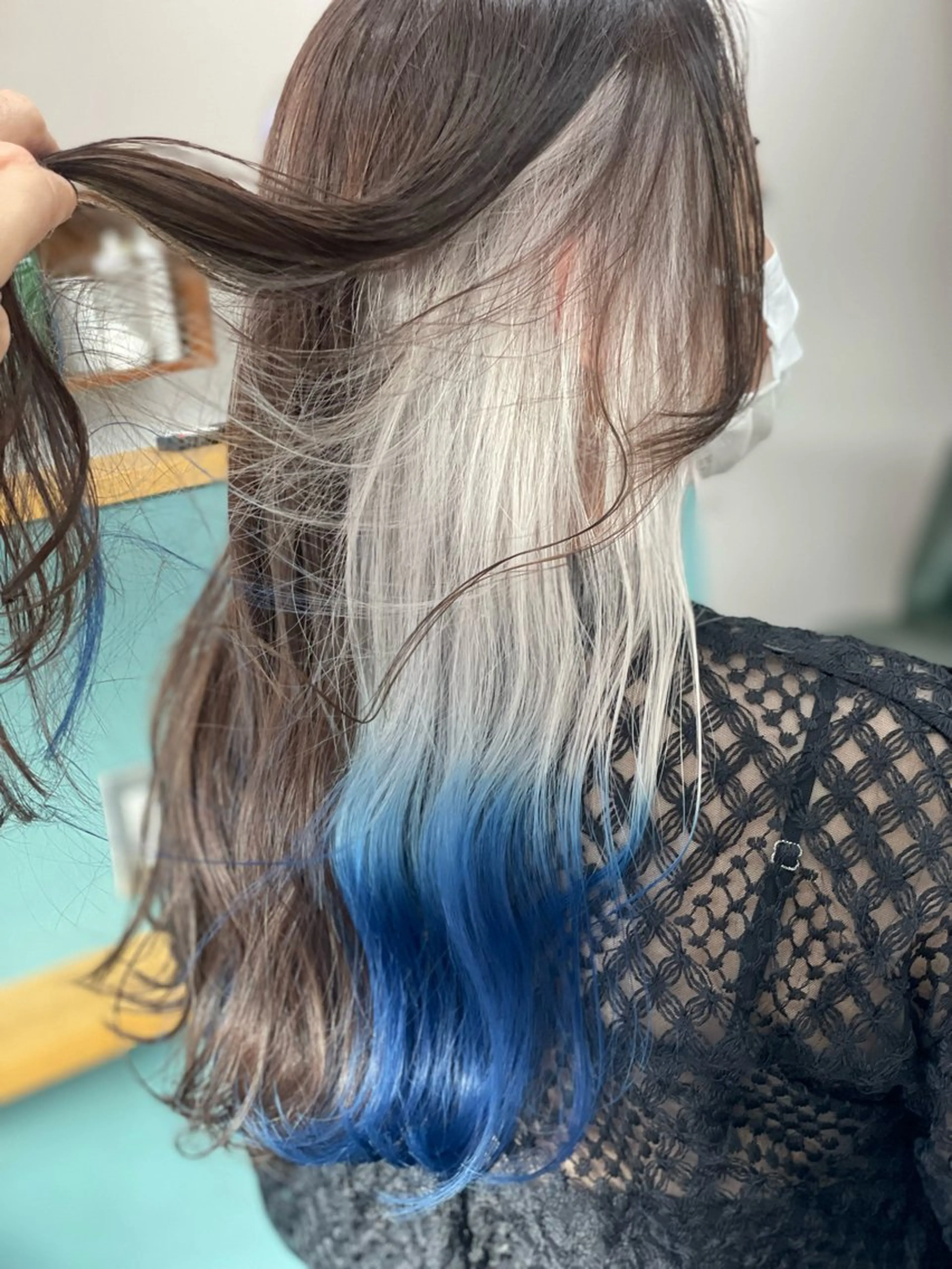 ロング カラー ブリーチ ブルーカラー インナーカラー ヘアカラー トリートメント Snaly カラー特化ページのヘアスタイル