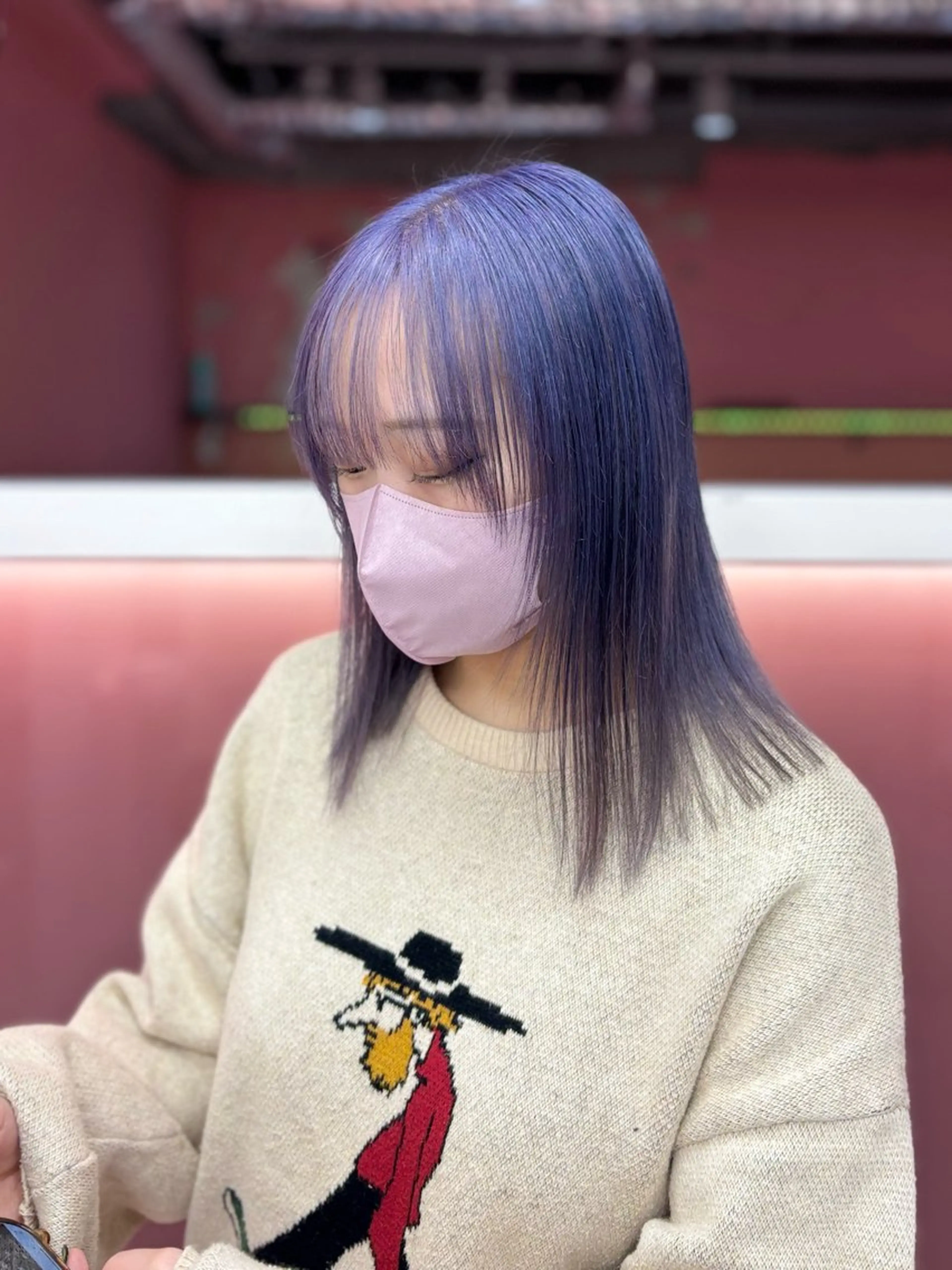 ミディアム カラー ヘアカラー 田中麻鈴/ハイトーン /ミルクティーのヘアスタイル