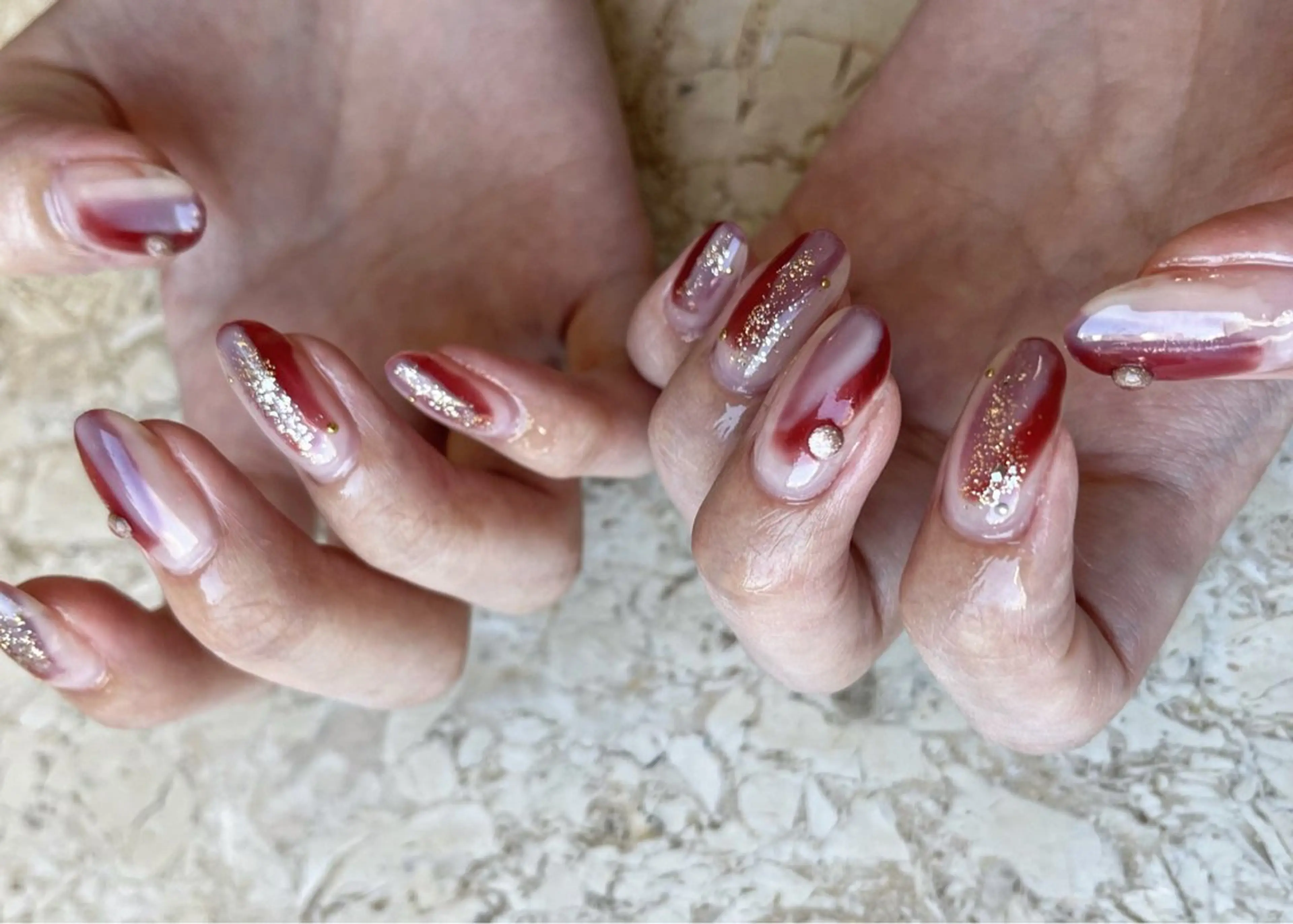 ネイル クリアネイル フットネイル ジェルネイル 氷ネイル・うるうるネイル 韓国ネイル mieux IZUMiのネイルデザイン