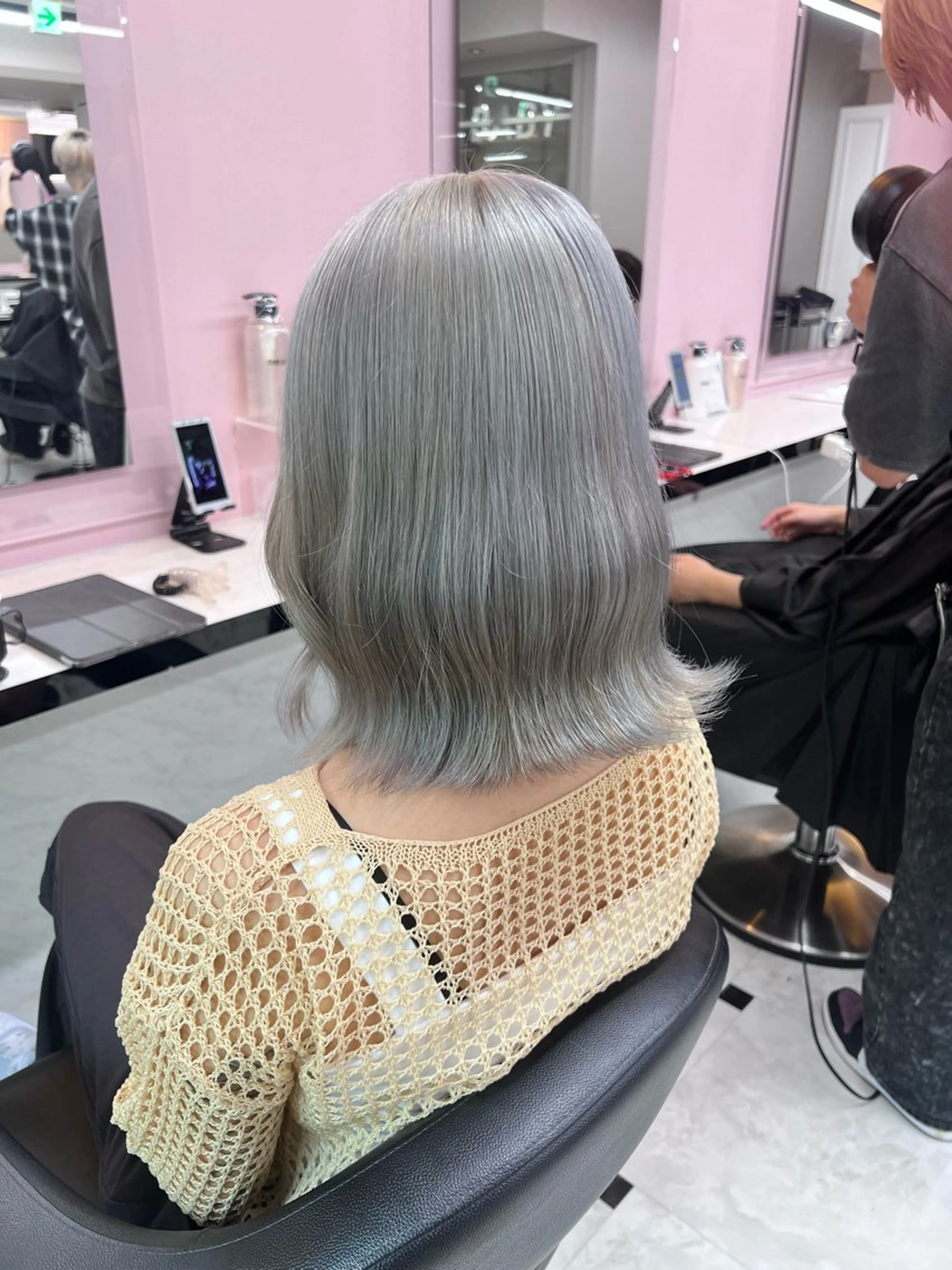 ミディアム カラー ヘアアレンジ ヘアカラー トリートメント ヘッドスパ ヘアセット 💕ブリーチカラー☁ 髪質改善💖サワのヘアスタイル