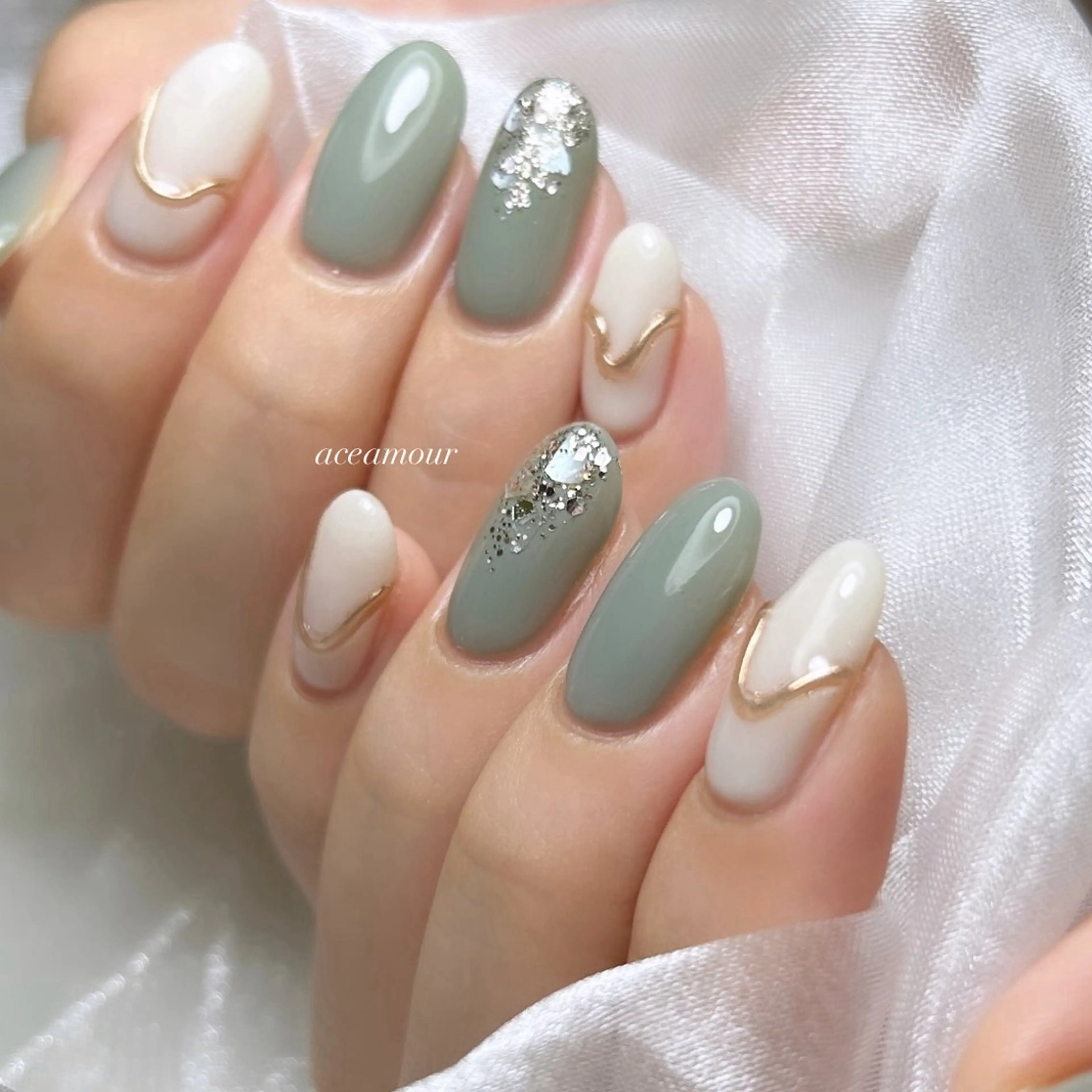 ネイル ラメ(グリッター) 持ち込み ネイル/耳つぼ /新ホワイトニングのネイルデザイン