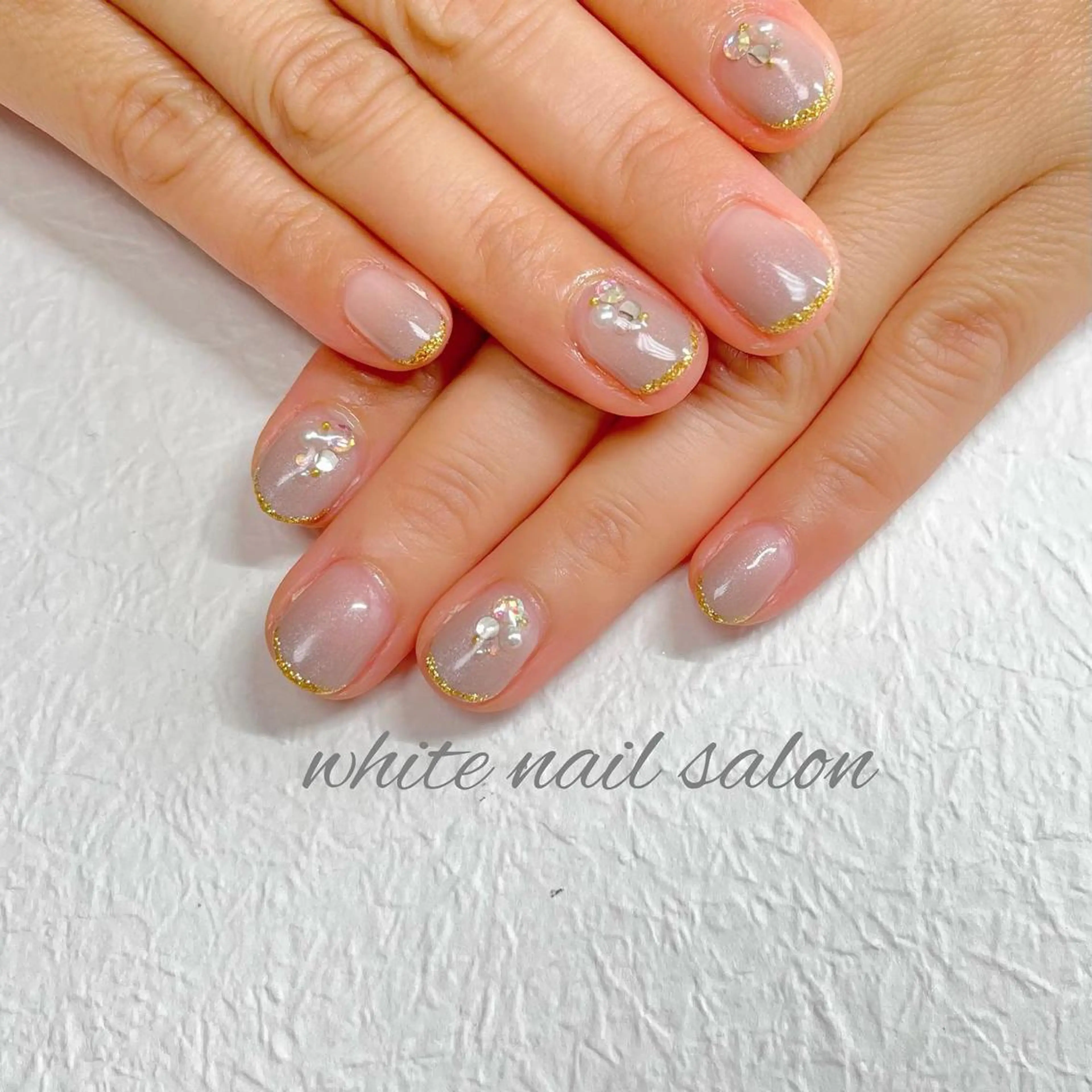 ネイル ジェルネイル ハードジェル ラメ(グリッター) 持ち込み ソフトジェル ハンドネイル white nail salonのネイルデザイン