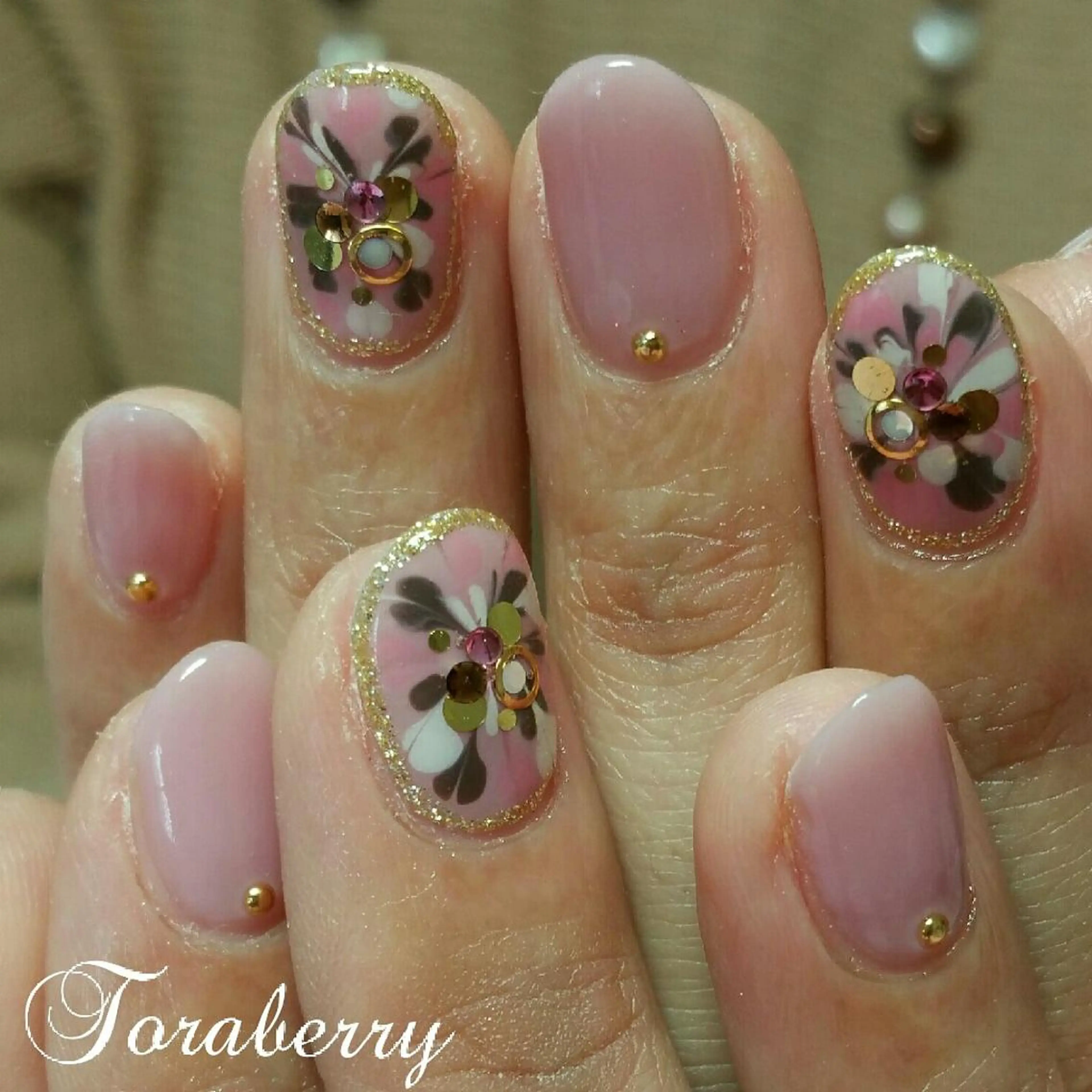 ネイル ピーコックネイル ハンドネイル ネイリスト なつみのネイルデザイン