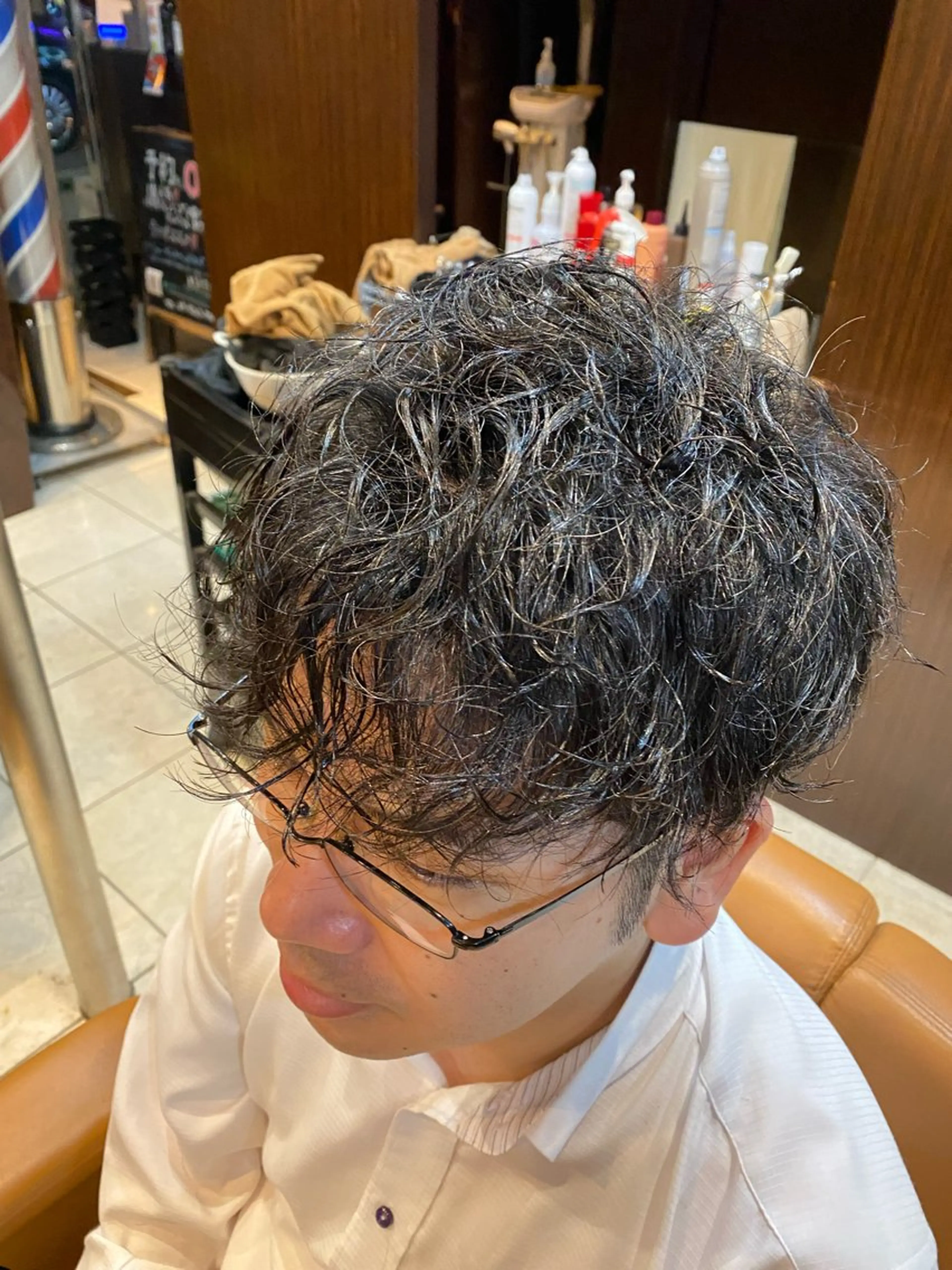ミディアム ミディアムパーマ 北川 竜也のヘアスタイル