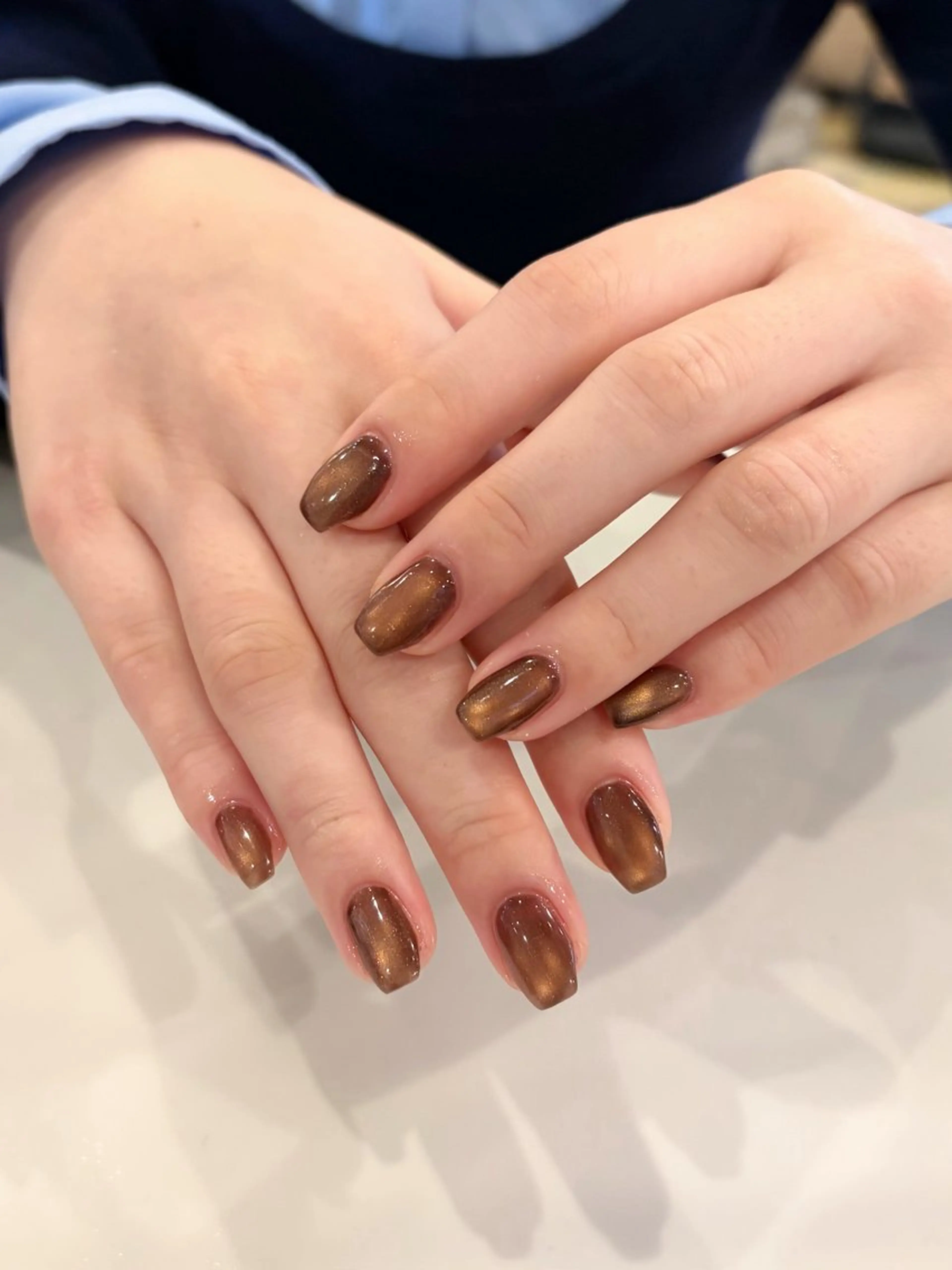 ネイル ブラウン ハンドネイル 岡崎 佑香のネイルデザイン