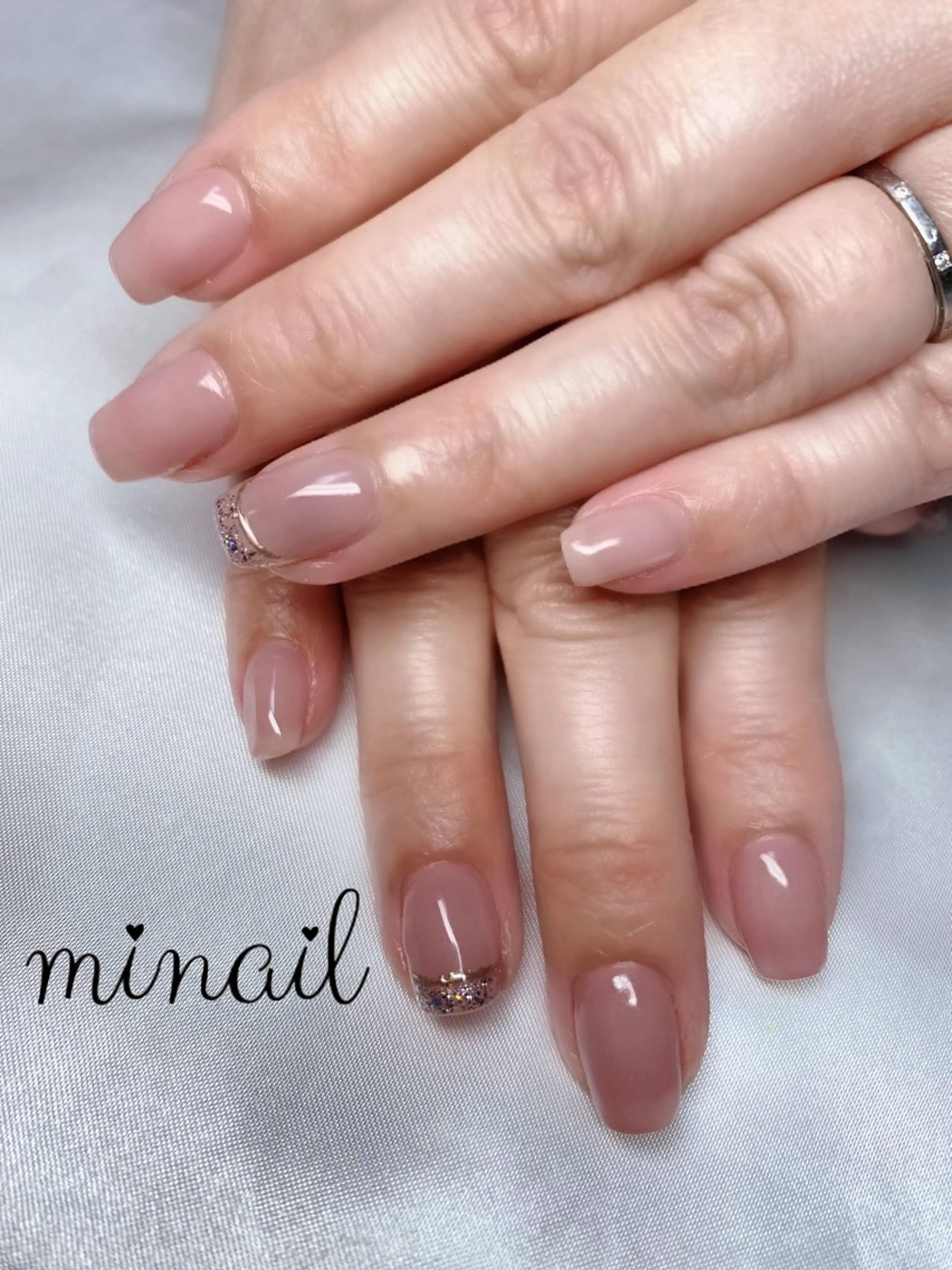 ネイル フレンチネイル ガラスフレンチ シンプルネイル Cocorium_ sasakiのネイルデザイン