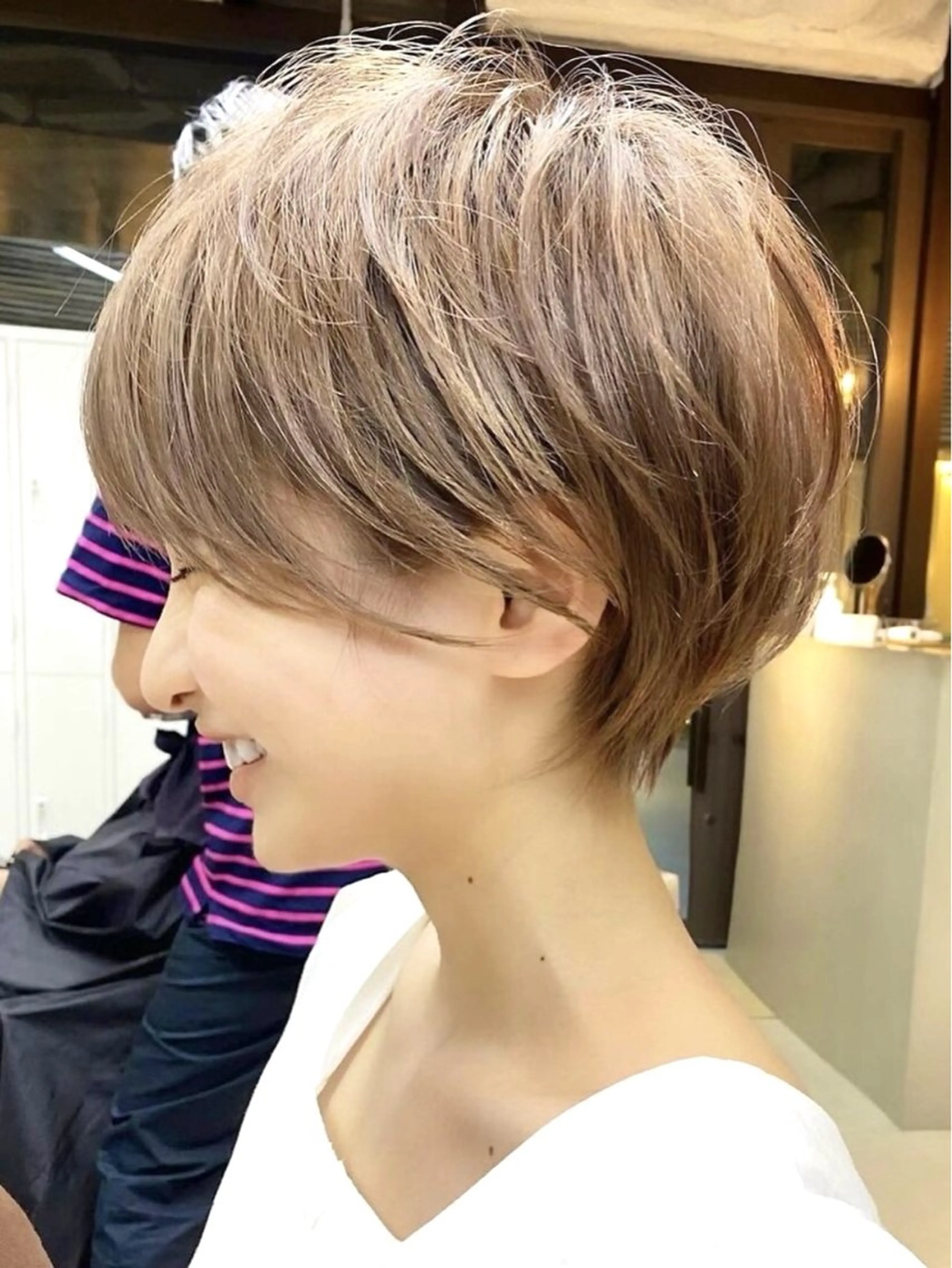 ショート カラー 縮毛矯正/ボブ 新宿/ショート/航輝のヘアスタイル