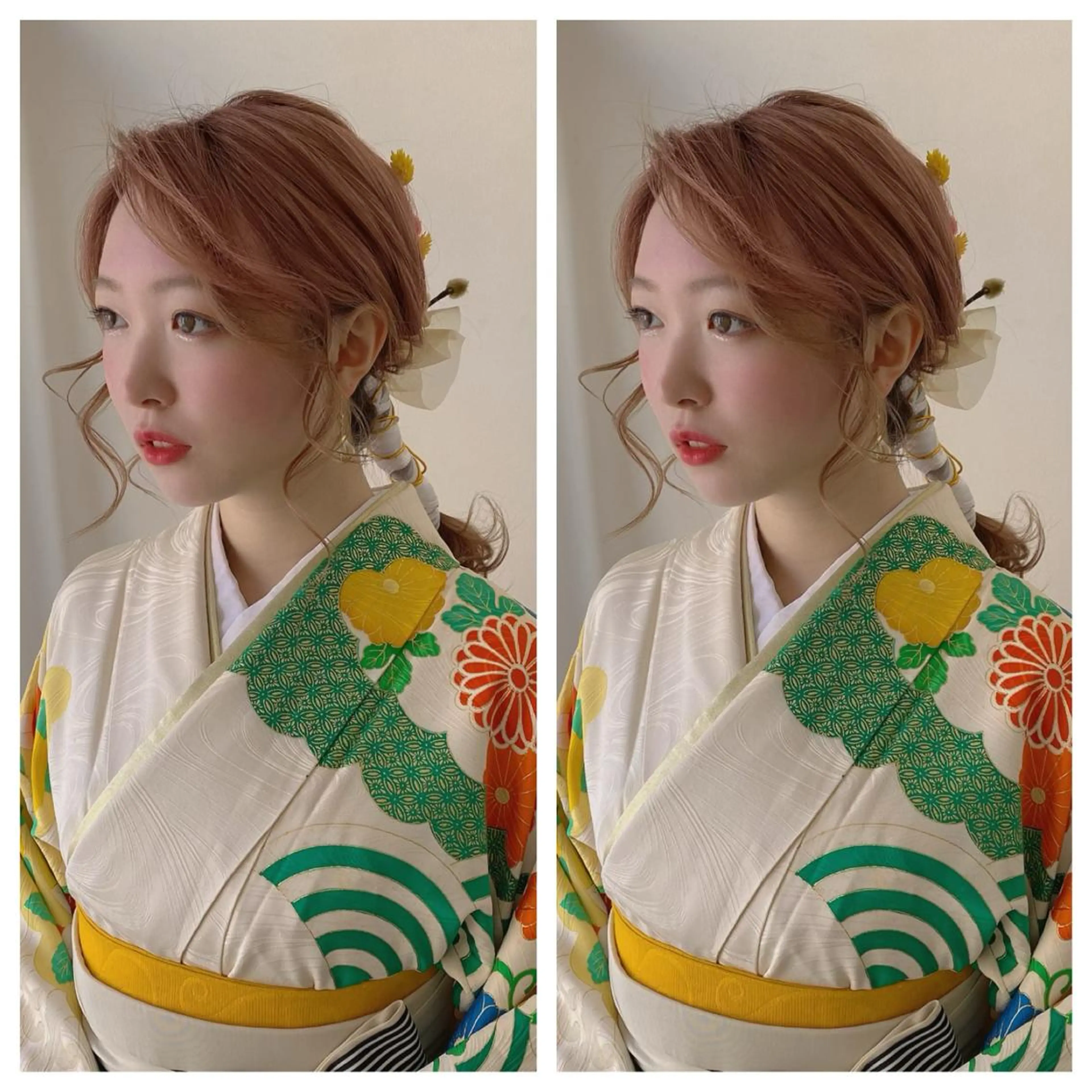 ヘアアレンジ 着付け 顔まわり‎🤍小顔 カット🤍みさきのヘアスタイル