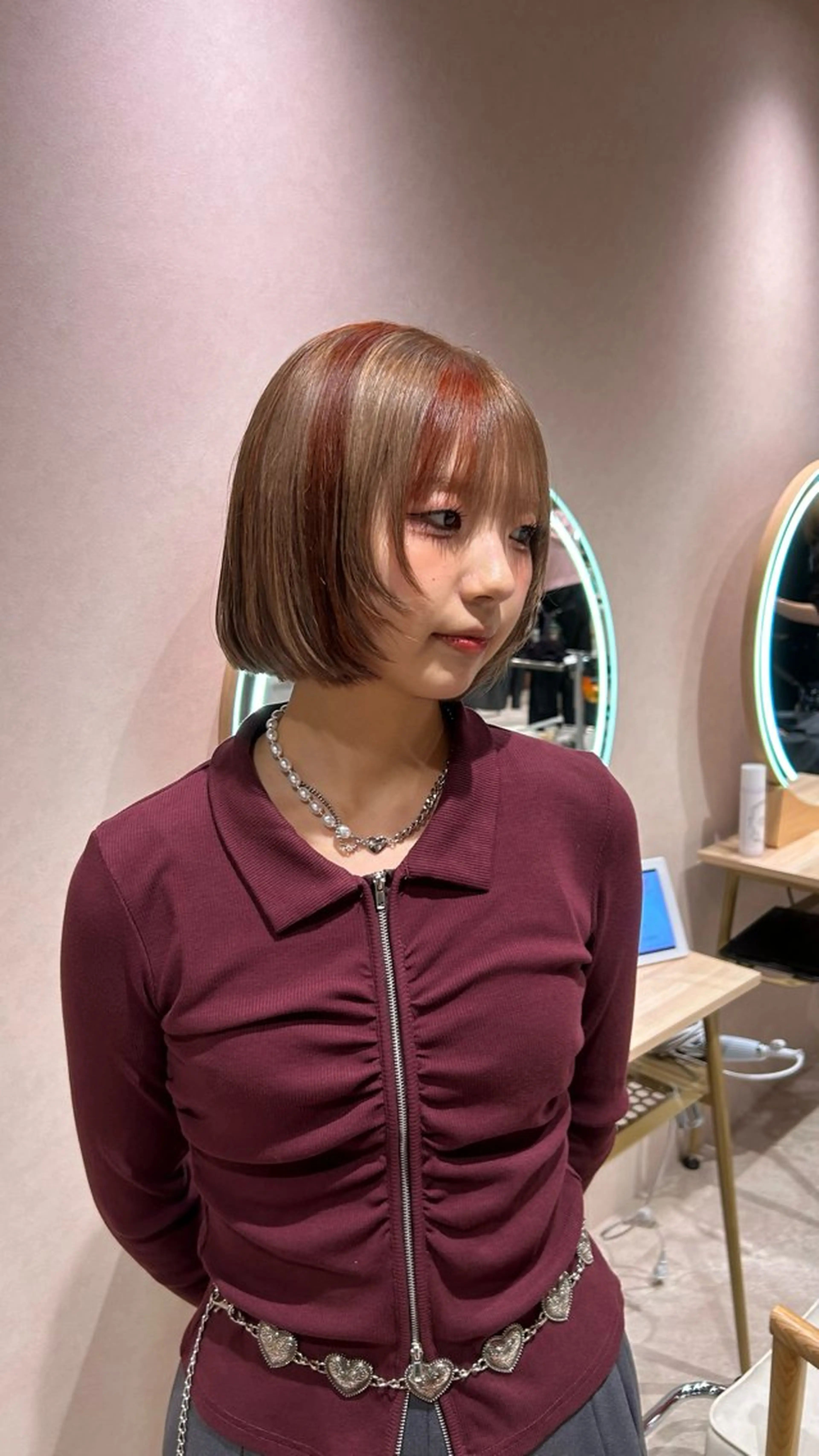 ショート カラー ボブ 顔まわりレイヤー 顔周りカット レイヤーカット カット トリートメント ヘアセット 似合わせカット/マツ エク/🌺ココネ🌺のマツエク・マツパデザイン