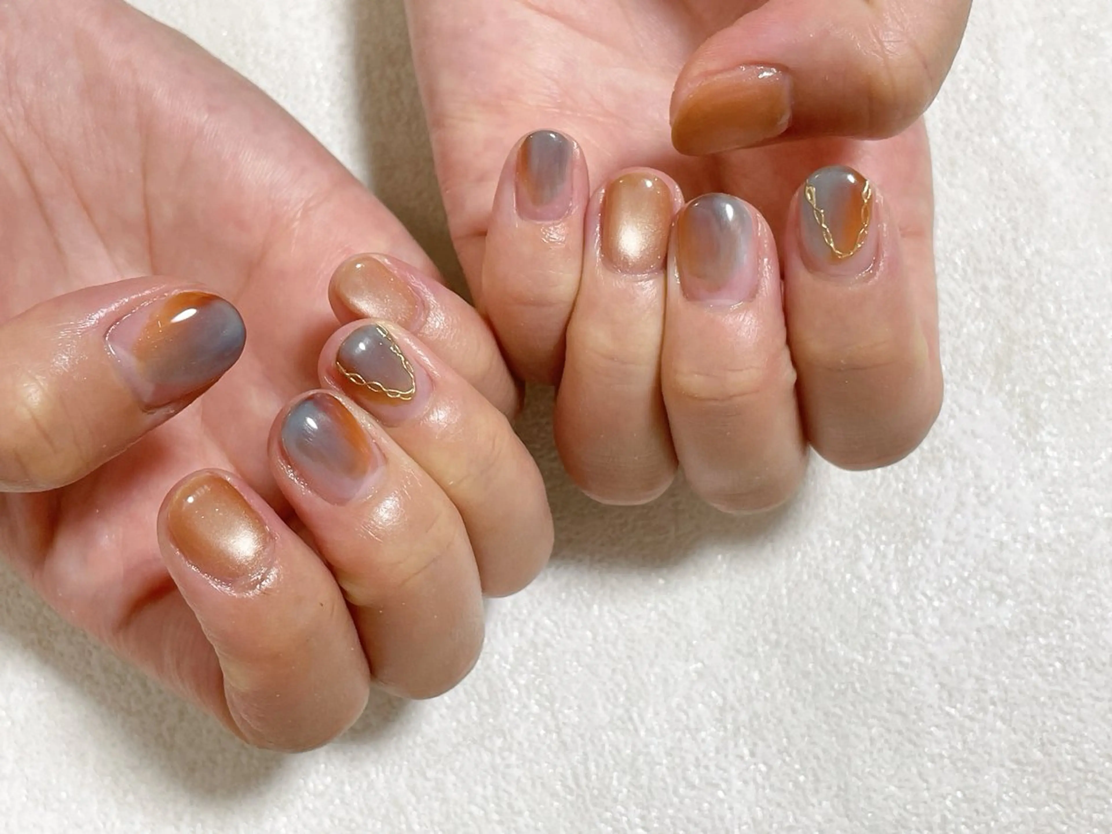 ネイル オーロラネイル フットネイル フレンチネイル ジェルネイル マグネットネイル ハンドネイル Mogu nail 二子玉川のネイルデザイン