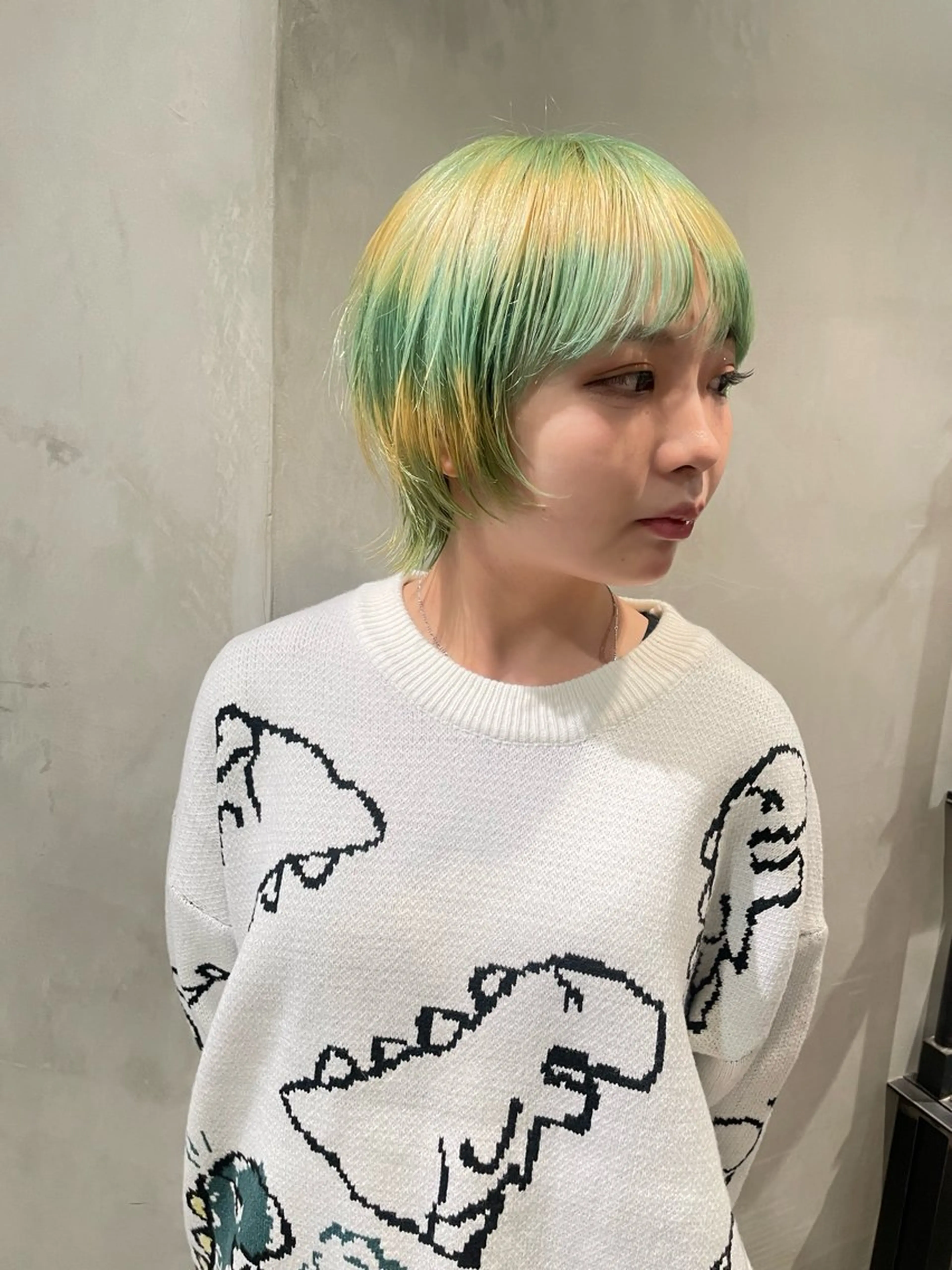 ショート カラー ミント ミントグリーン ヘアカラー トリートメント 優作 〜圧倒的信頼〜のヘアスタイル