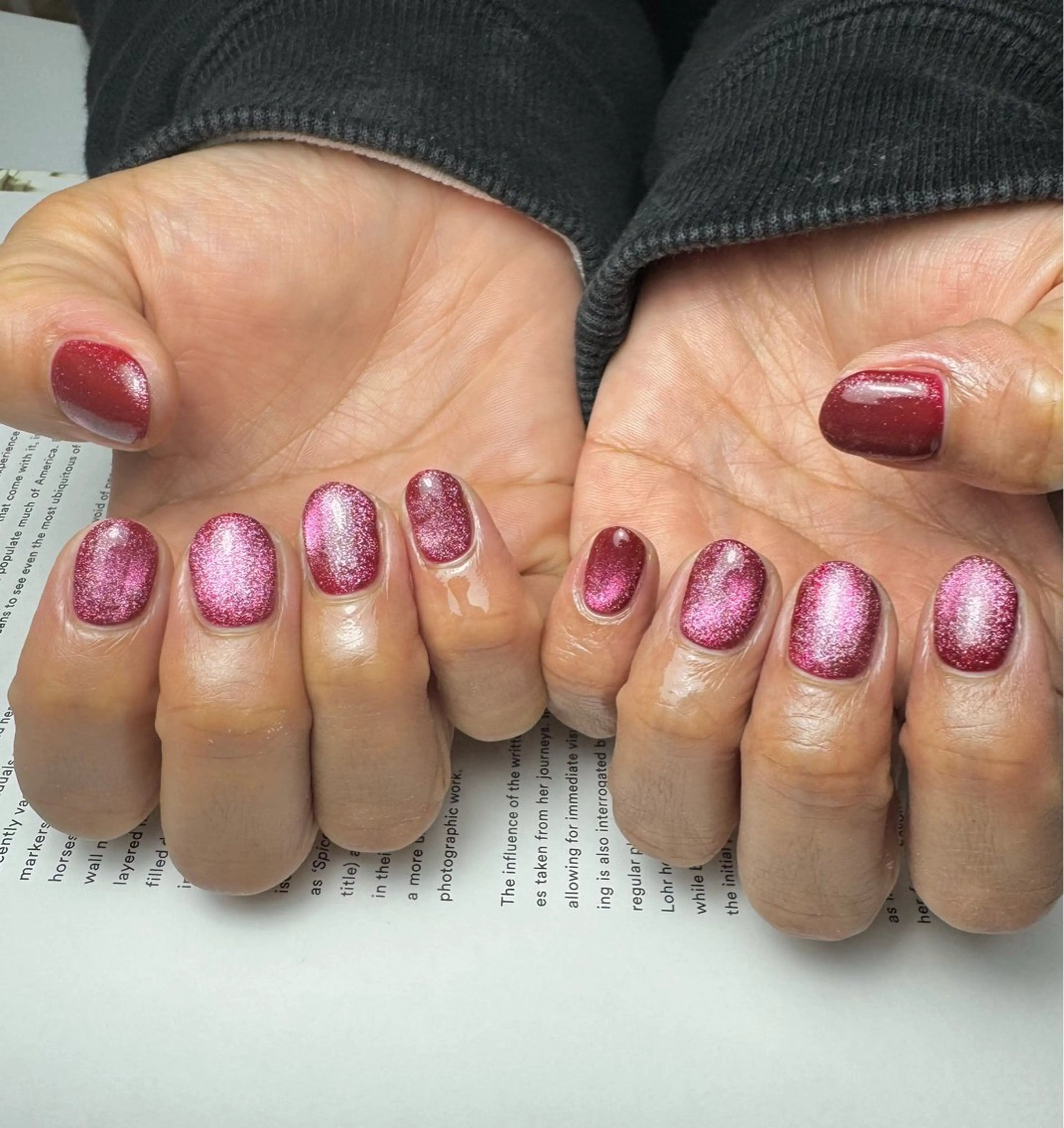 ネイル ボルドー マグネットネイル ワンカラーネイル ハンドネイル 白日-hakubi nail-のネイルデザイン