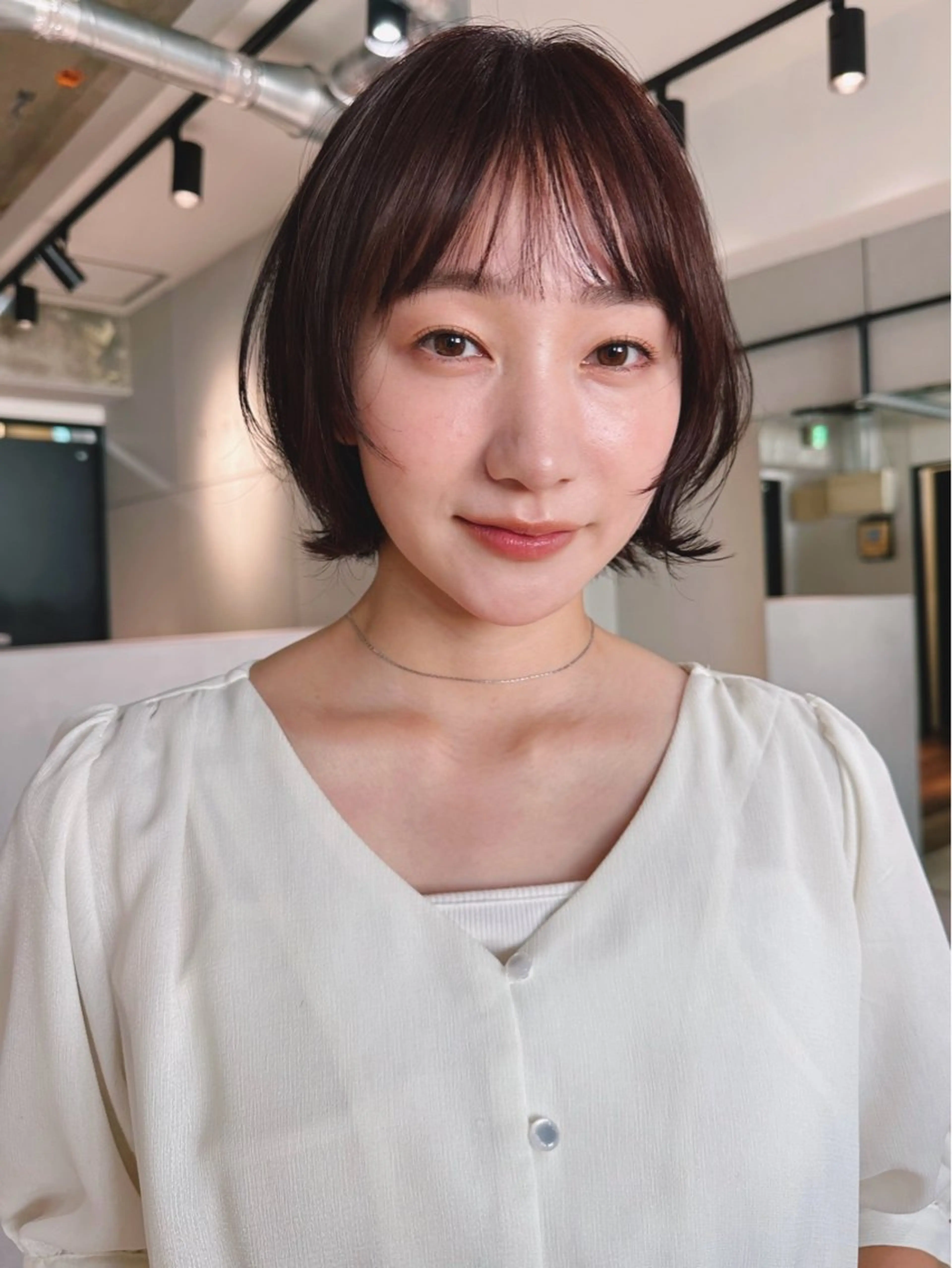 ショート カラー パーマ 🎀小顔×似合わせ× 透明感カラー🎀のヘアスタイル