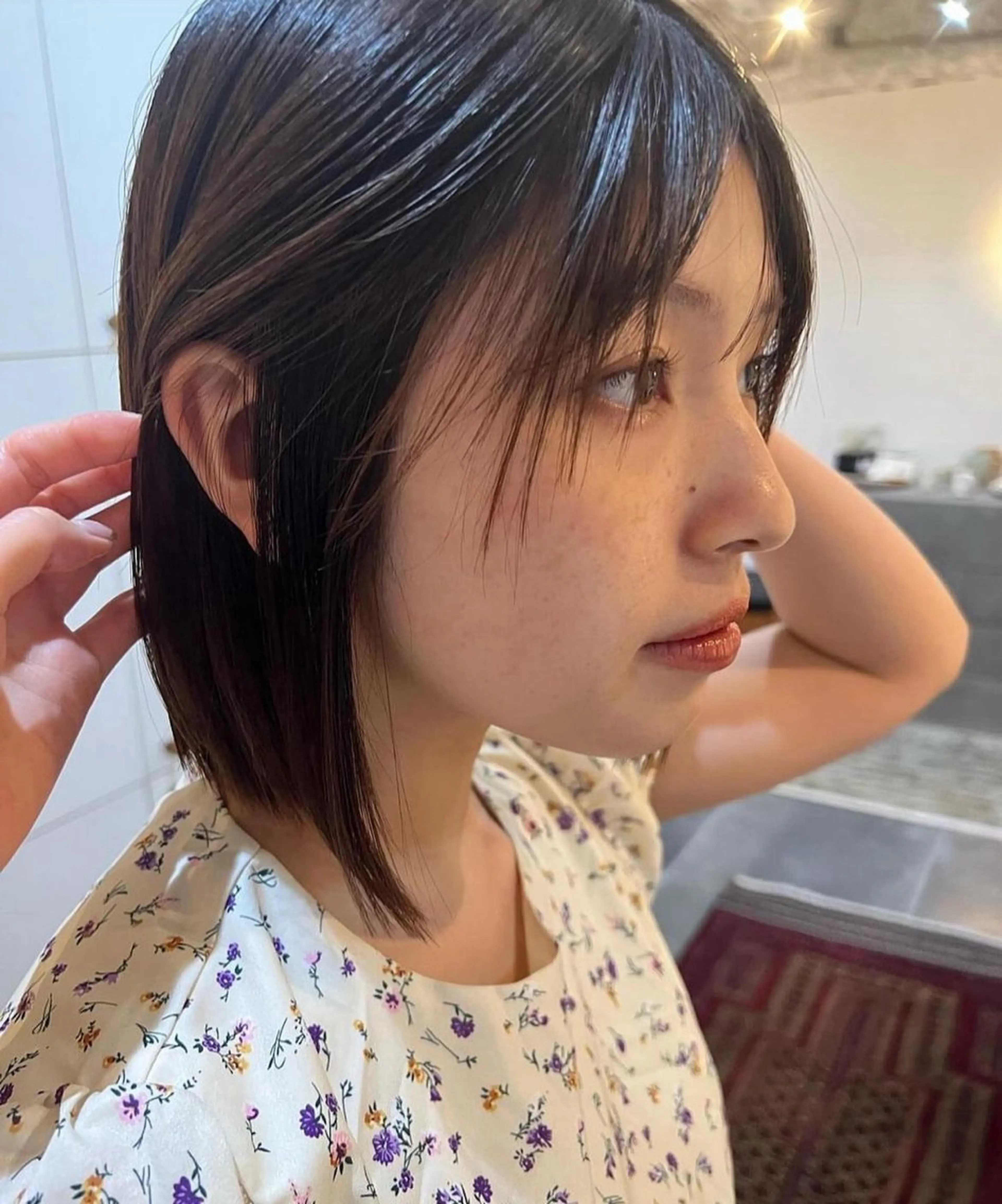 ミディアム カラー カット ヘアカラー 三谷 はるなのヘアスタイル