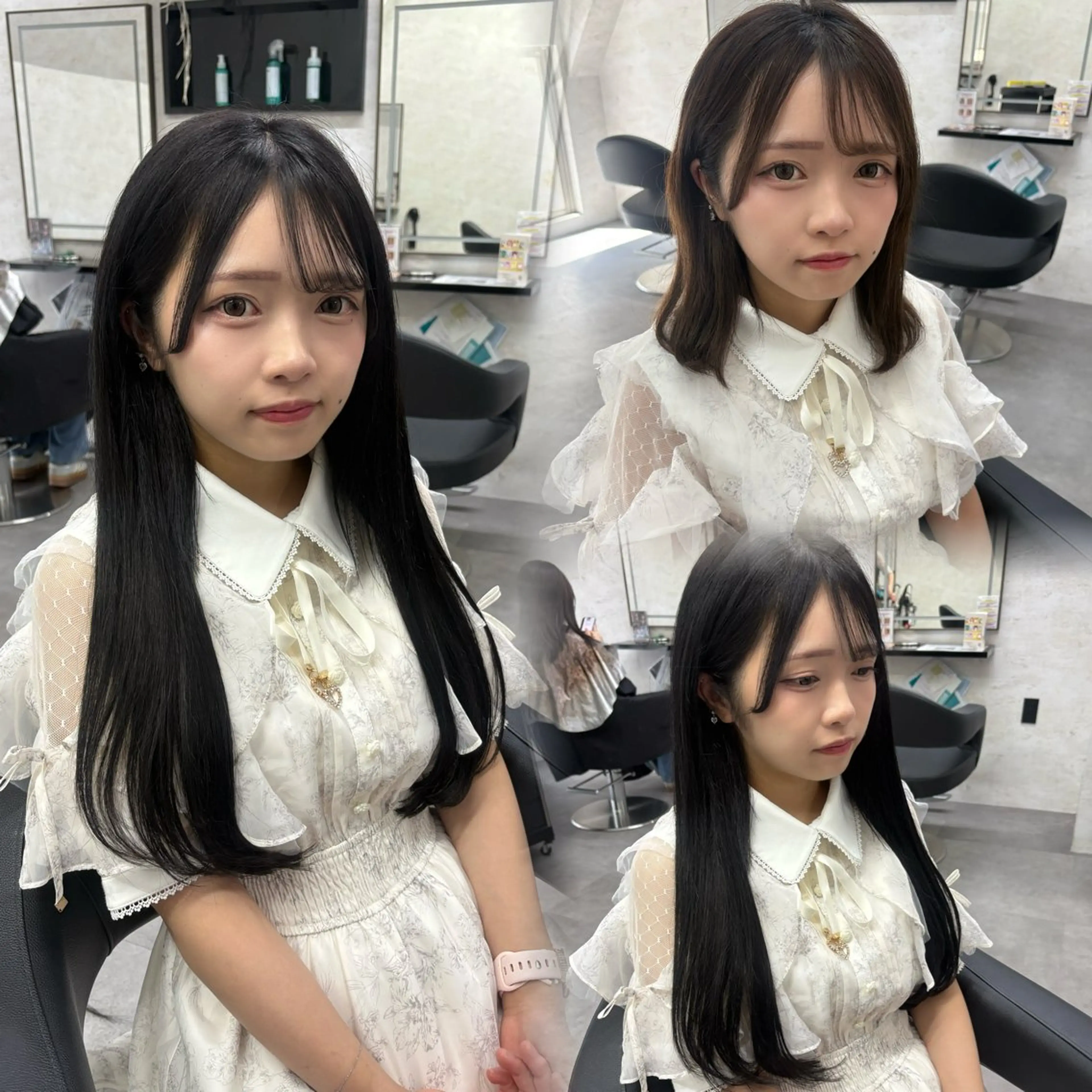 ロング エクステ ヘアカラー エクステ ブリーチなしカラー レイヤーカットのヘアスタイル