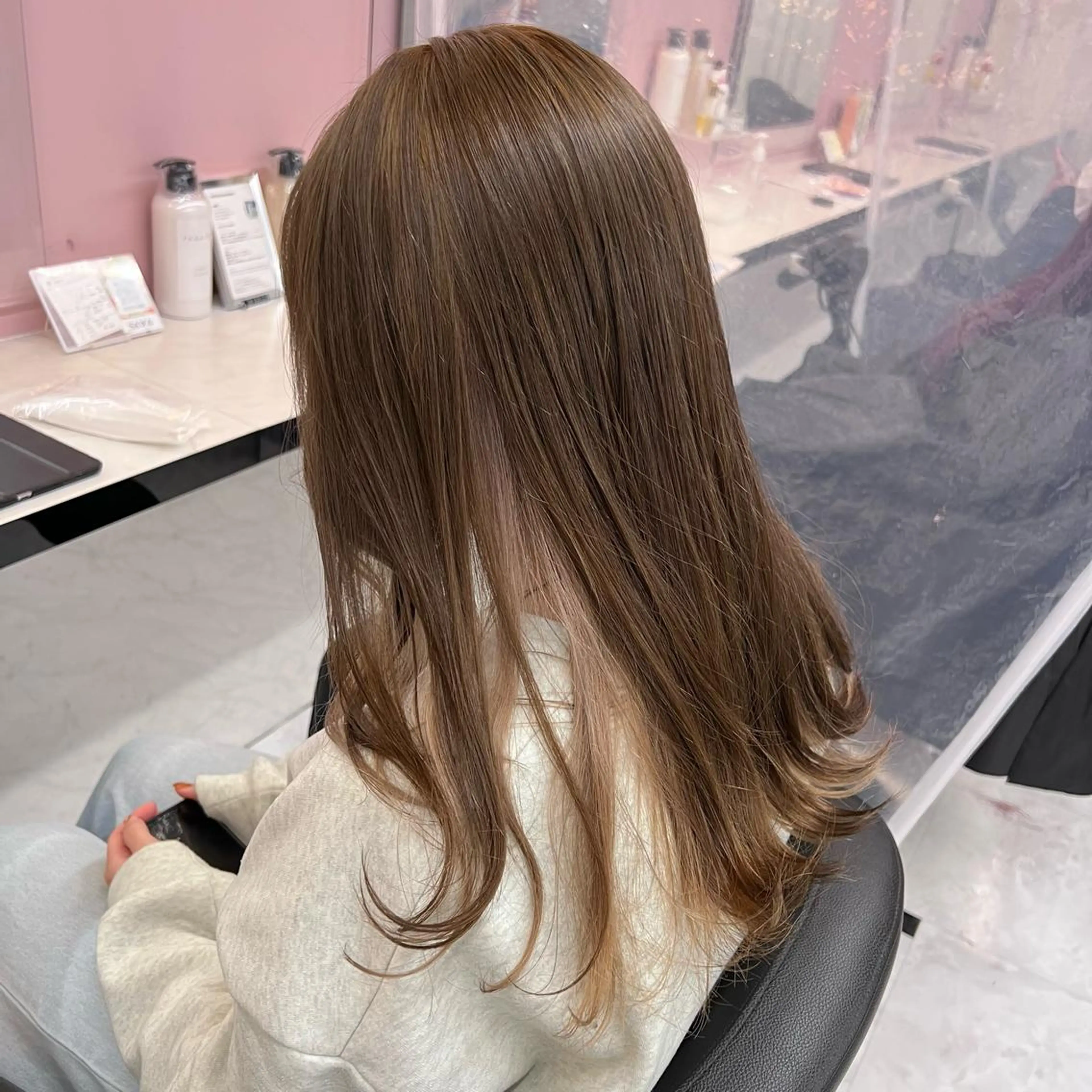 セミロング パーマ ヘアアレンジ 💕上野美容師☁ ブリーチ💖サワのヘアスタイル