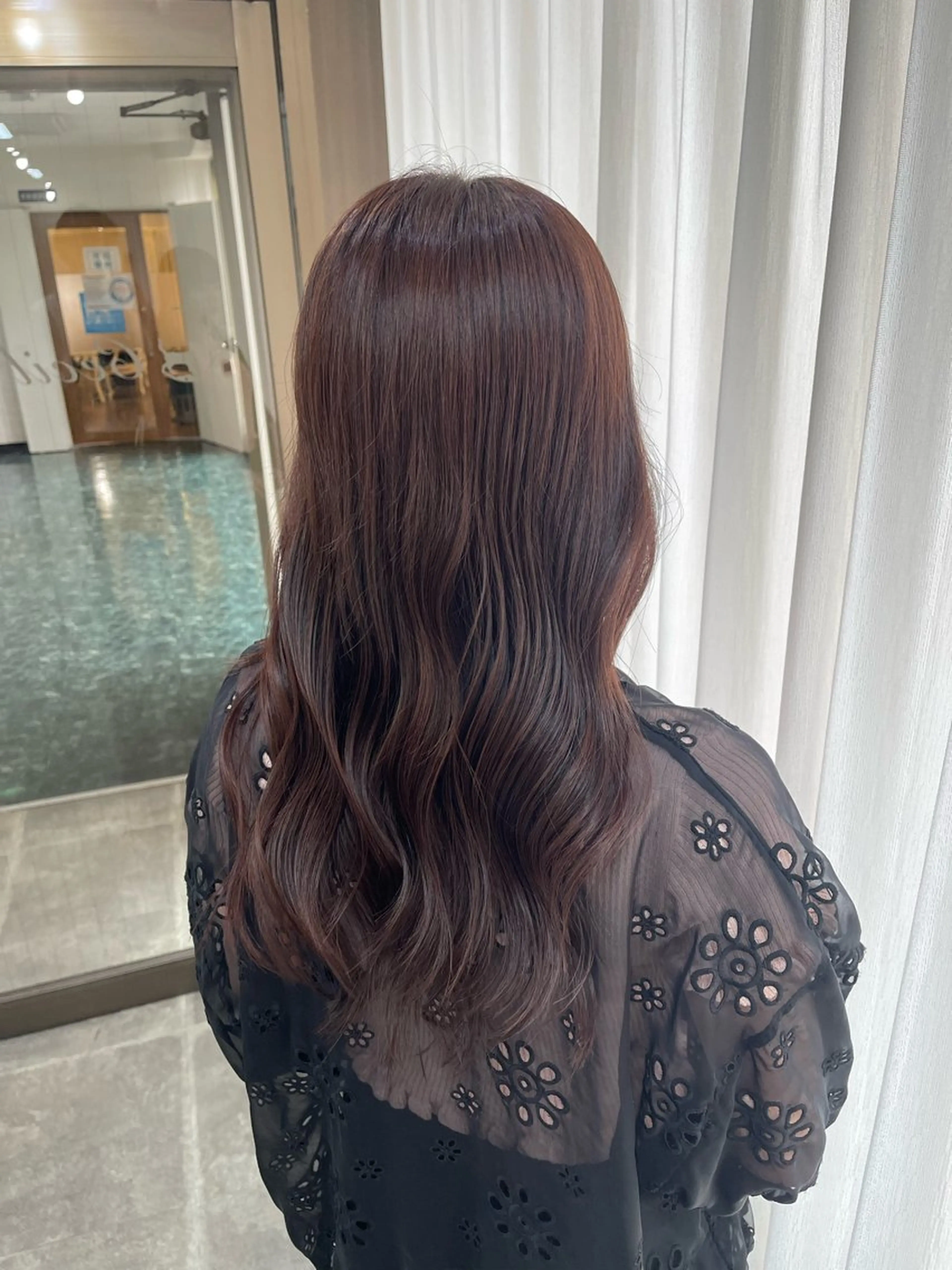 セミロング カラー ブリーチ ブラウンカラー ケアブリーチ デザインカラー ダブルカラー ヘアカラー トリートメント SOYON西大寺店所属・ダブルカラー/ 髪質改善💎安藤のヘアスタイル