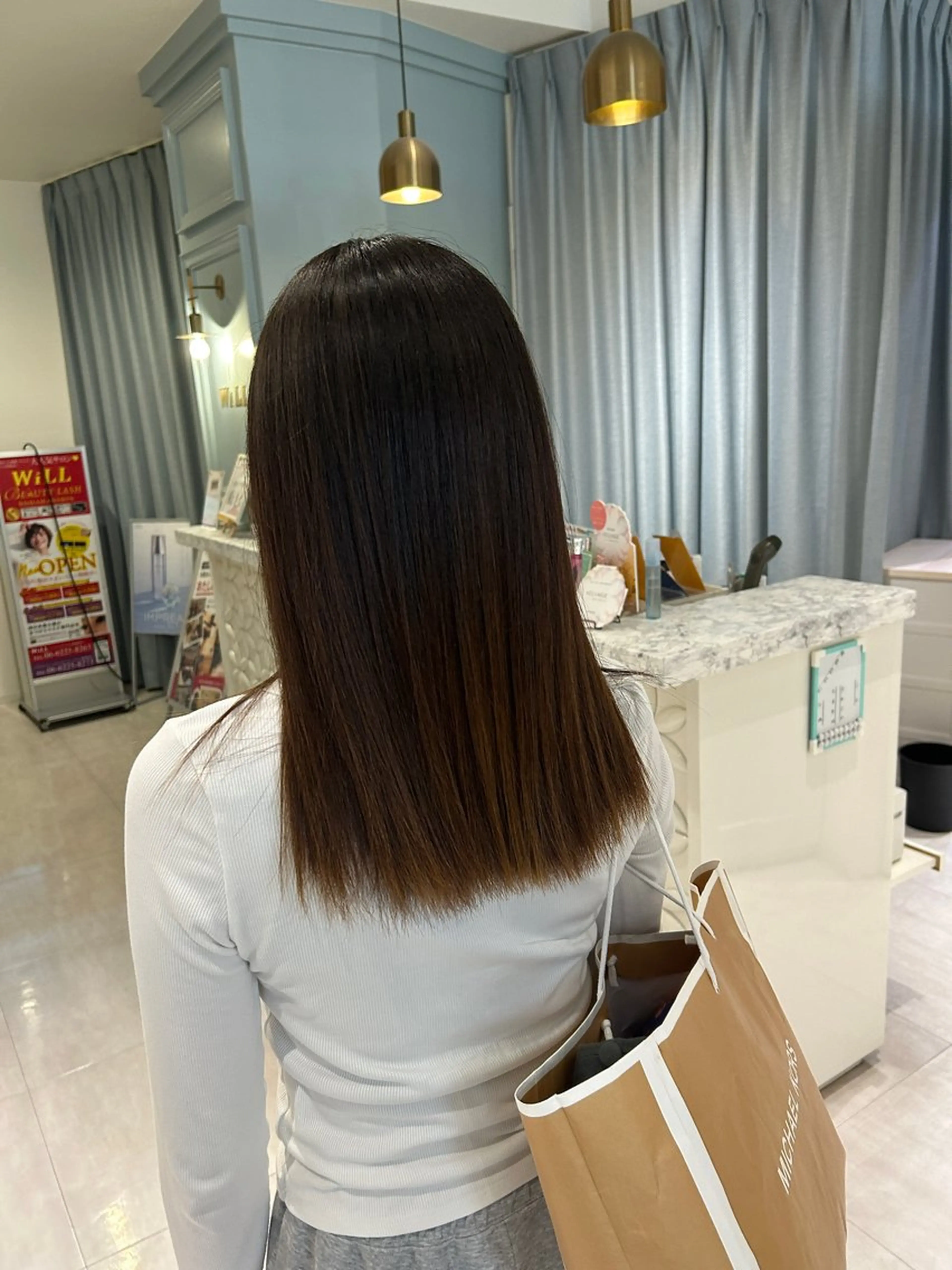 セミロング 髪質改善 縮毛矯正 Yuu/髪質改善 デザインカラーのヘアスタイル