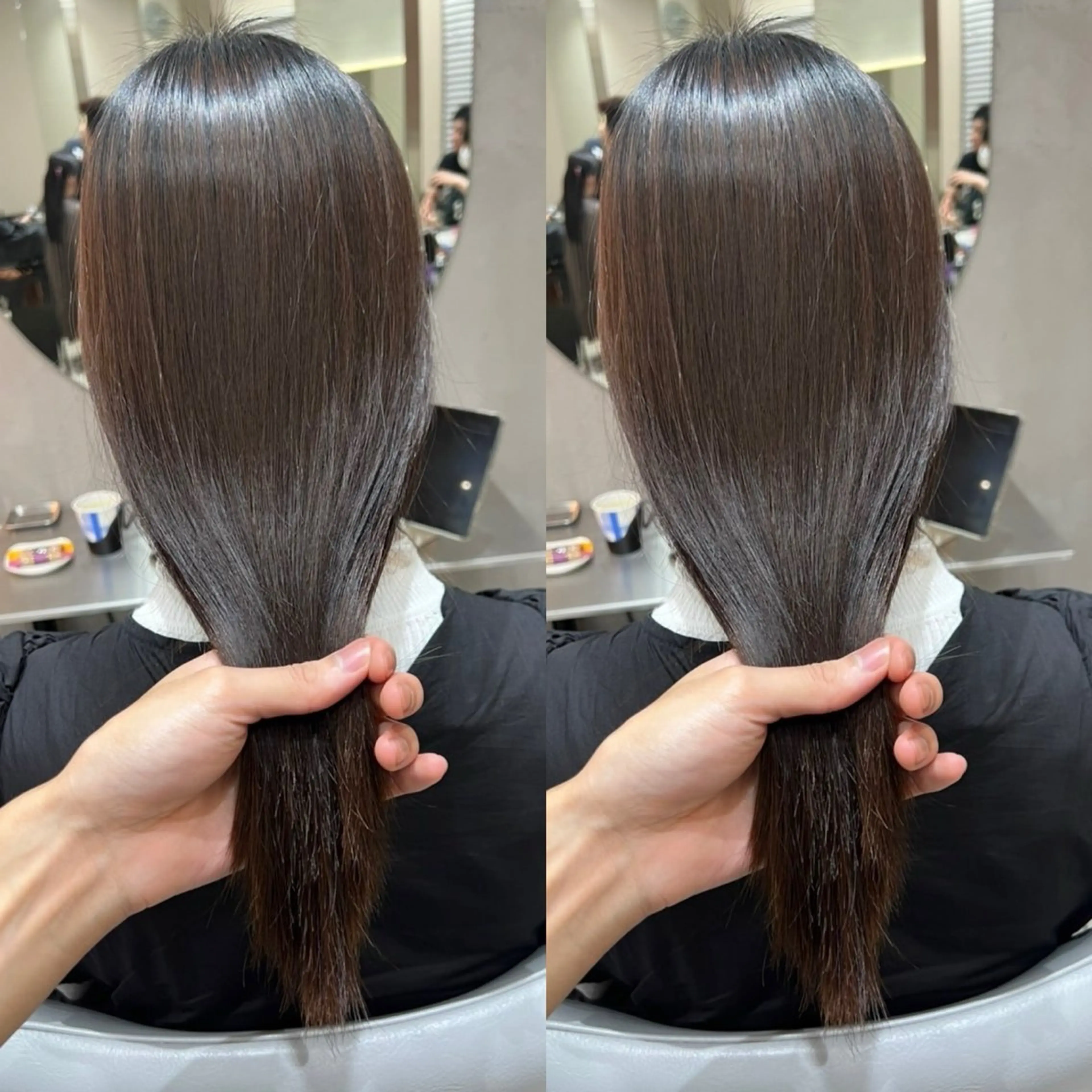 ミディアム 髪質改善 縮毛矯正 トリートメント 酸性ストレート ヘアカラー トリートメント 髪質改善 okaのヘアスタイル