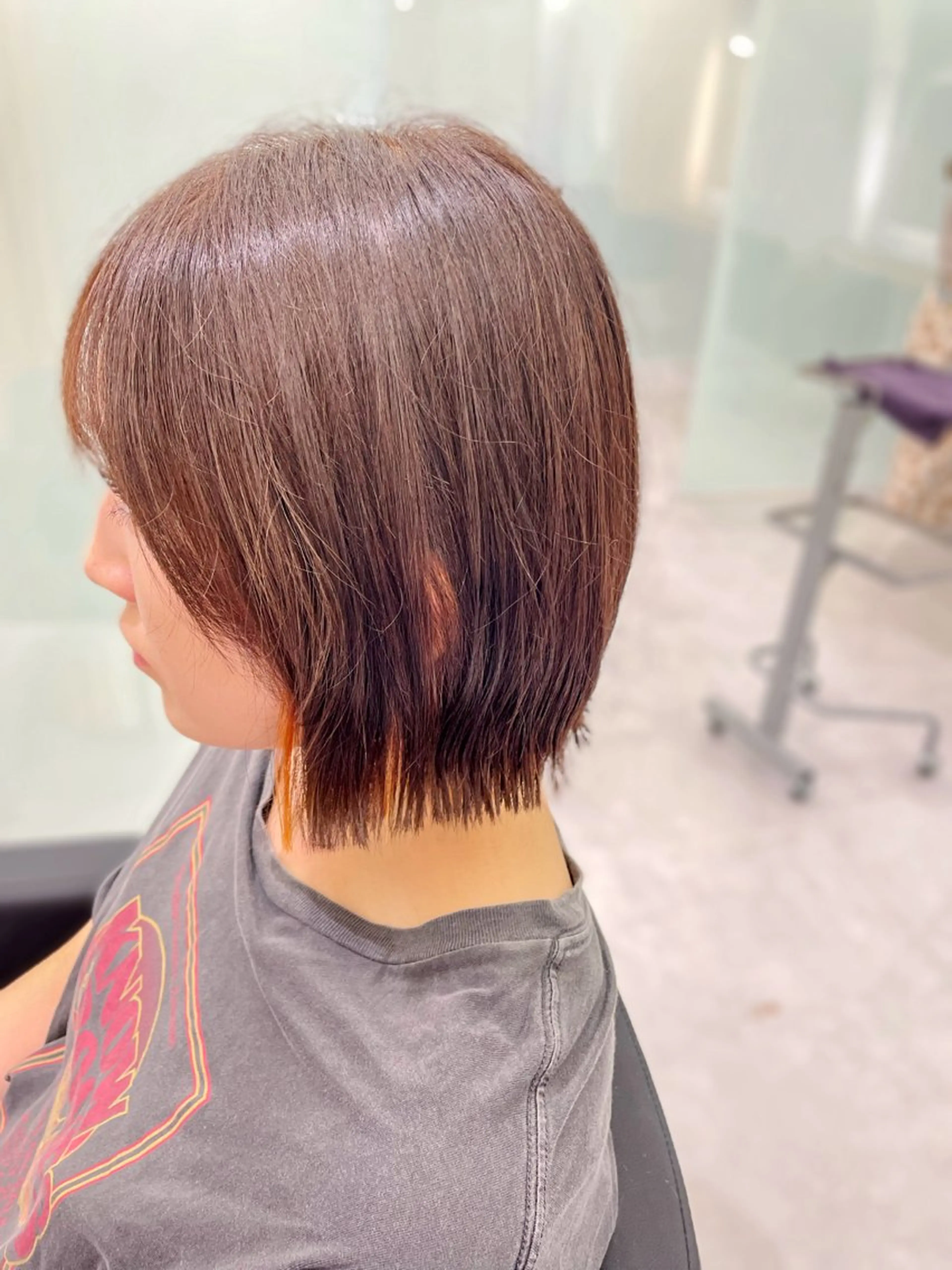 ショート カラー ヘアアレンジ インナーカラー オレンジ 中西 将🌈"たすく"のヘアスタイル