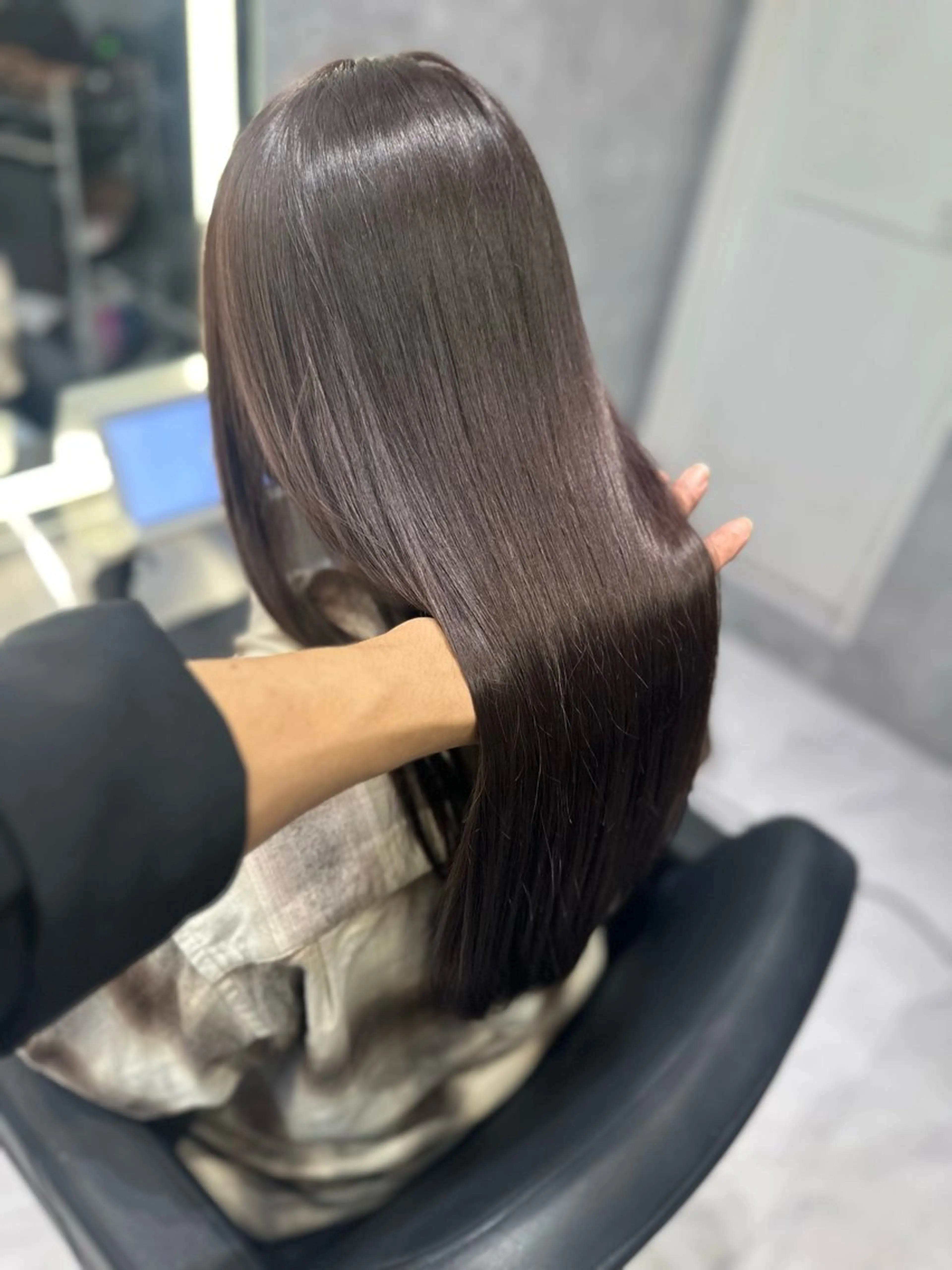 ロング カラー ブリーチ デザインカラー 縮毛矯正 ヘアカラー 透明感/ブリーチ縮毛 /髪質改善/星野純一のヘアスタイル