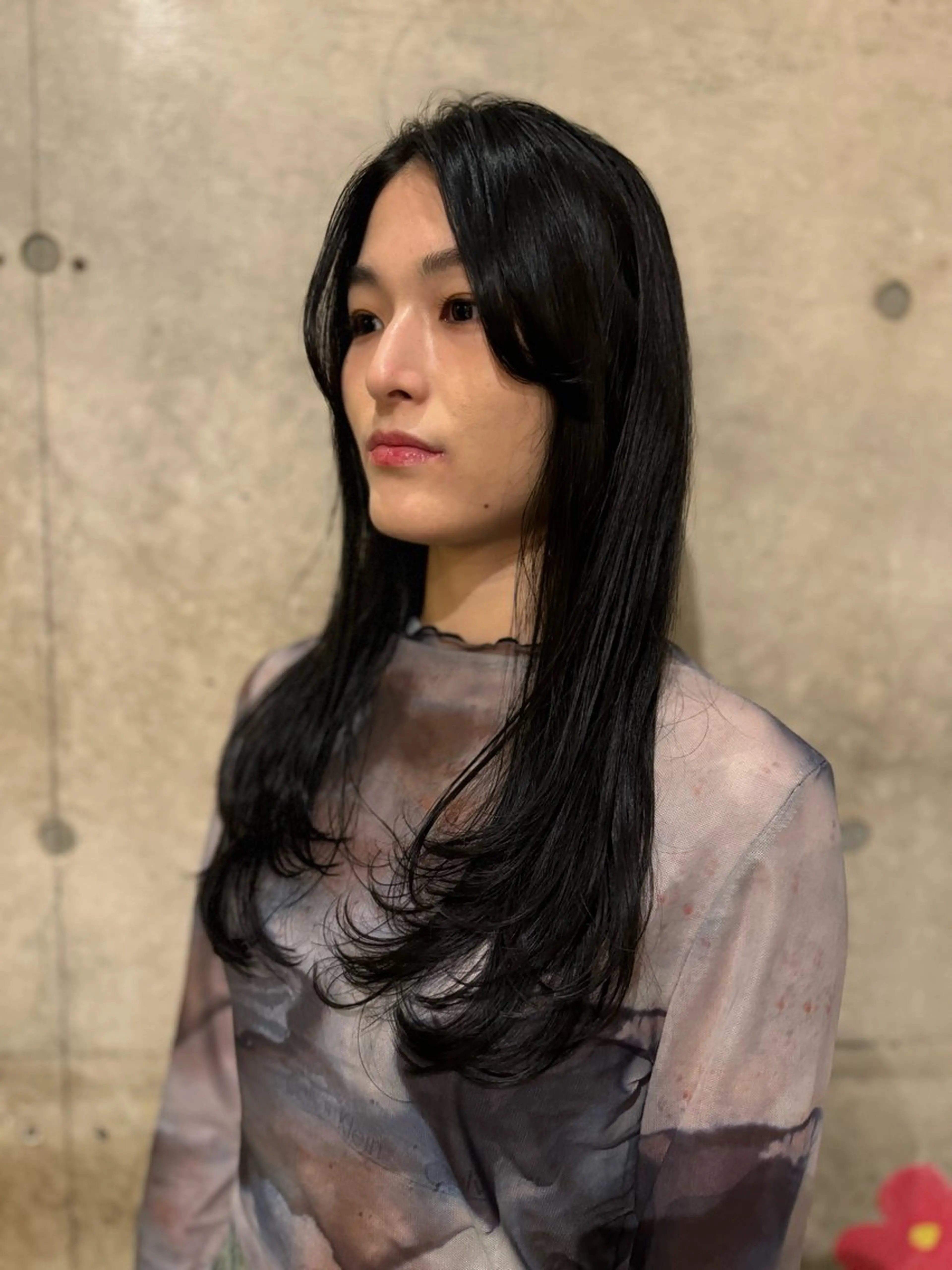 セミロング 髪質改善 韓国風ヘア レイヤーカット Luxe表参道 髪質改善　奈良のヘアスタイル
