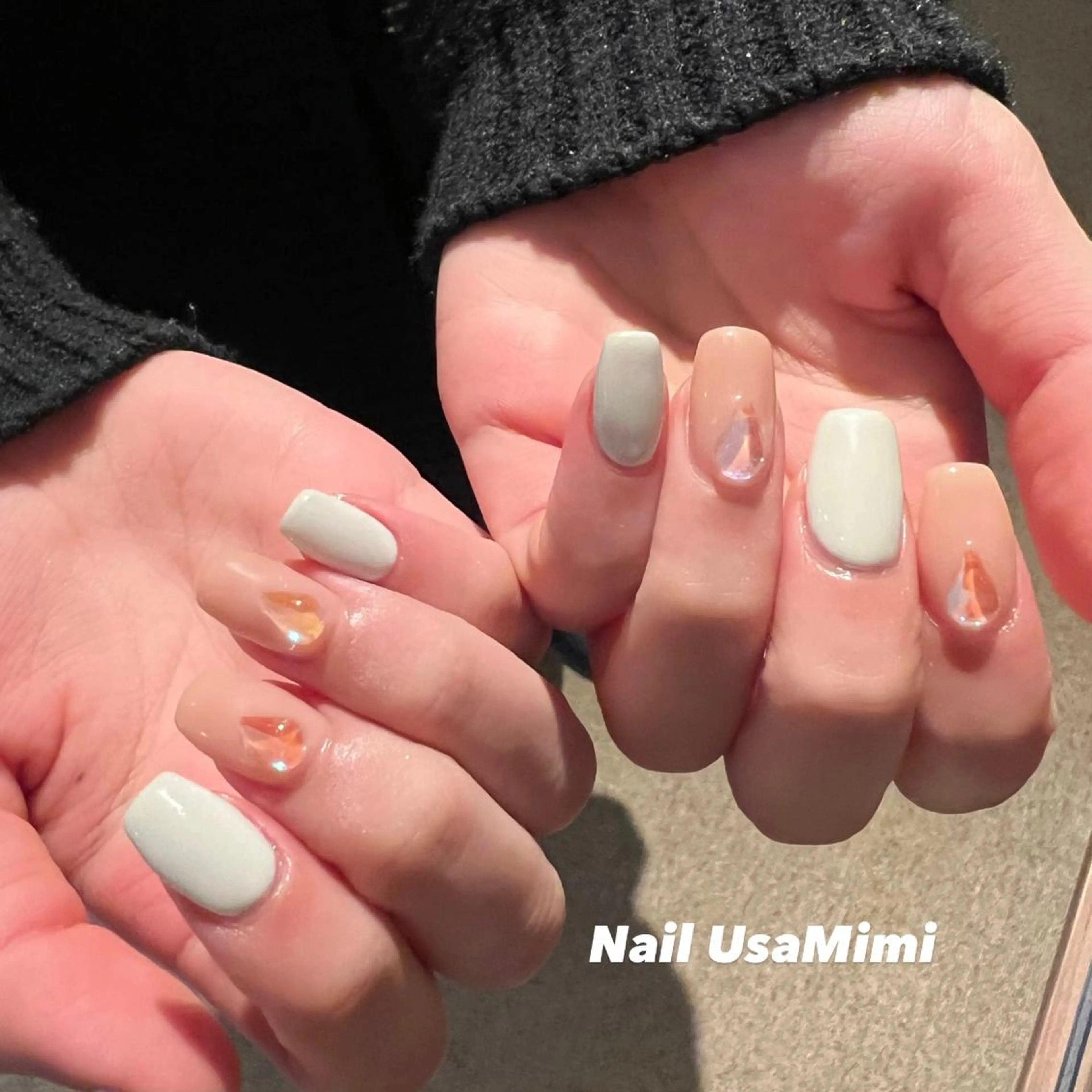 ネイル クリアネイル フットネイル ジェルネイル マグネットネイル 持ち込み 本町ネイルNail UsaMimiのネイルデザイン