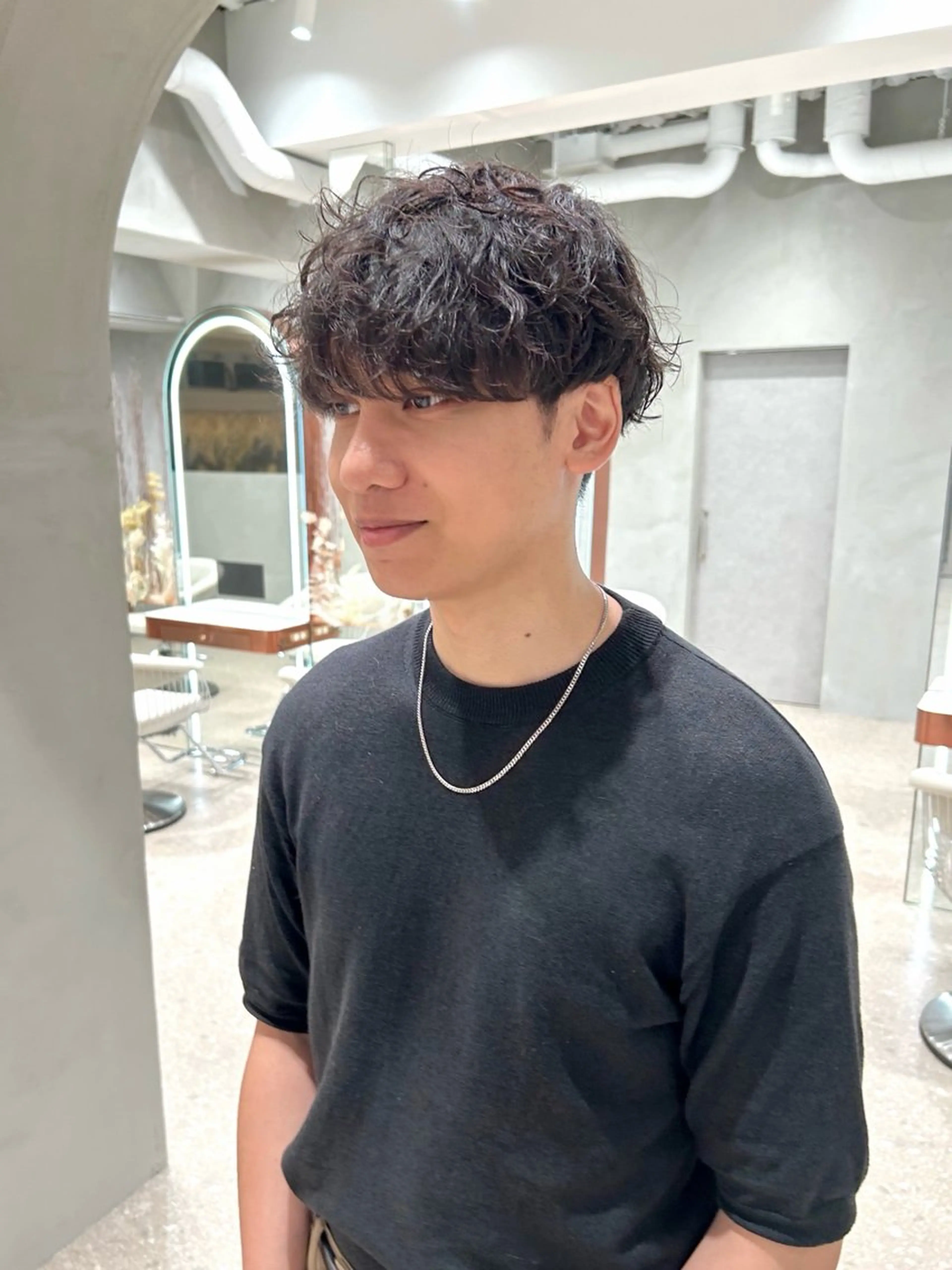 パーマ メンズ カット パーマ Luce横浜店所属・yuu 🪴 透明感 カラー/メンズパーマのヘアスタイル