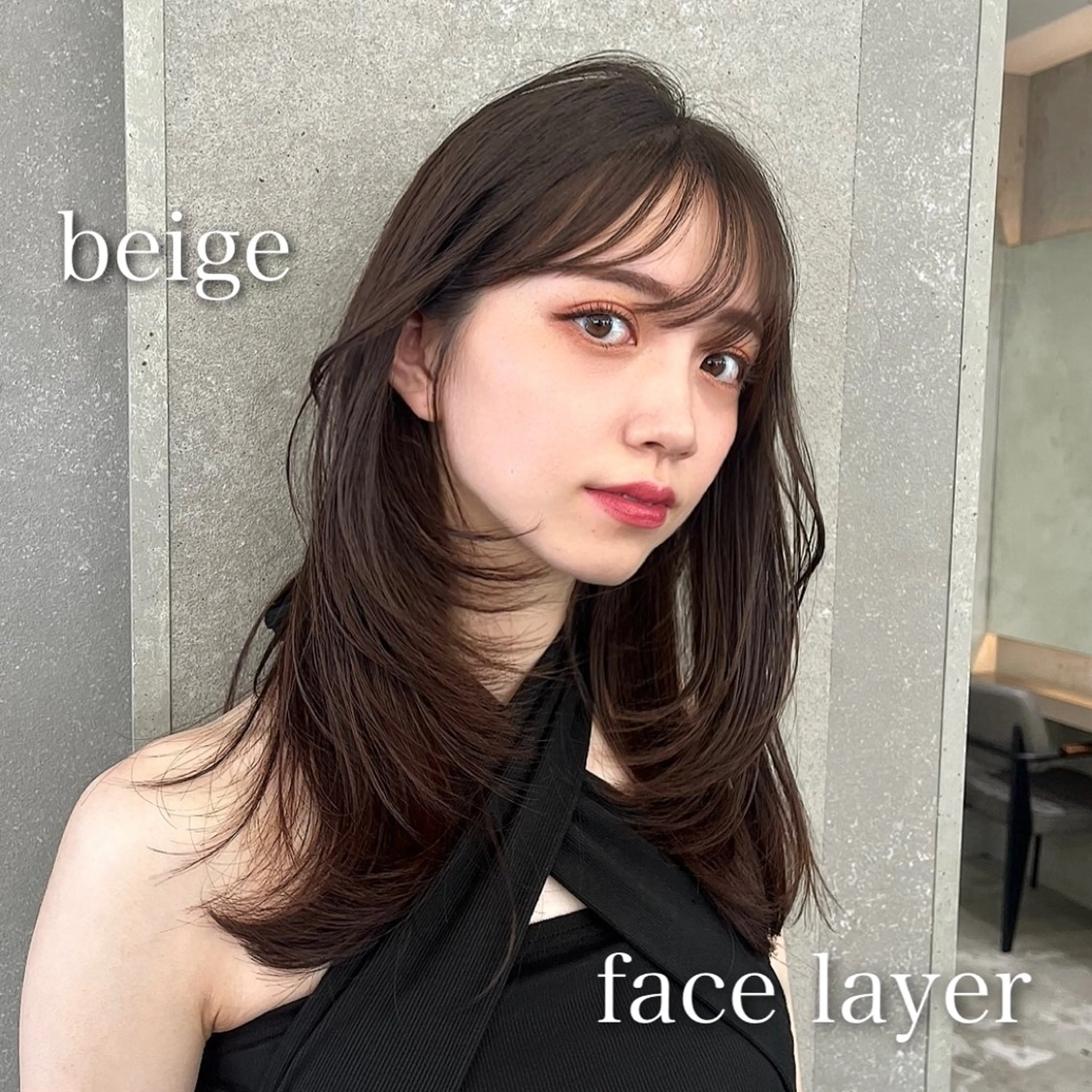 ミディアム カラー カット トリートメント 山崎/韓国縮毛矯正 レイヤー髪質改善のヘアスタイル