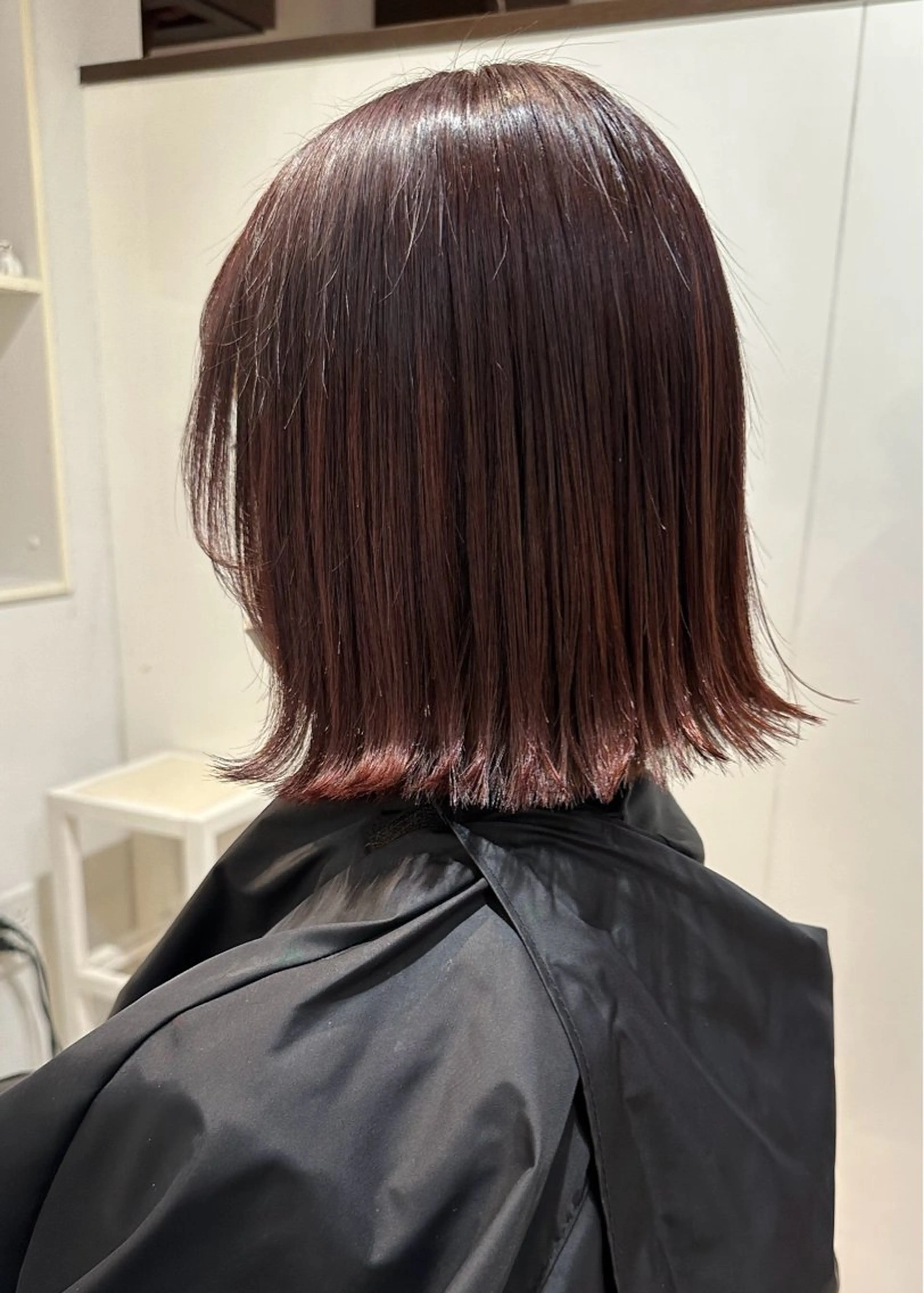 ミディアム カラー ボルドーカラー ボブ なかにし まゆみのヘアスタイル